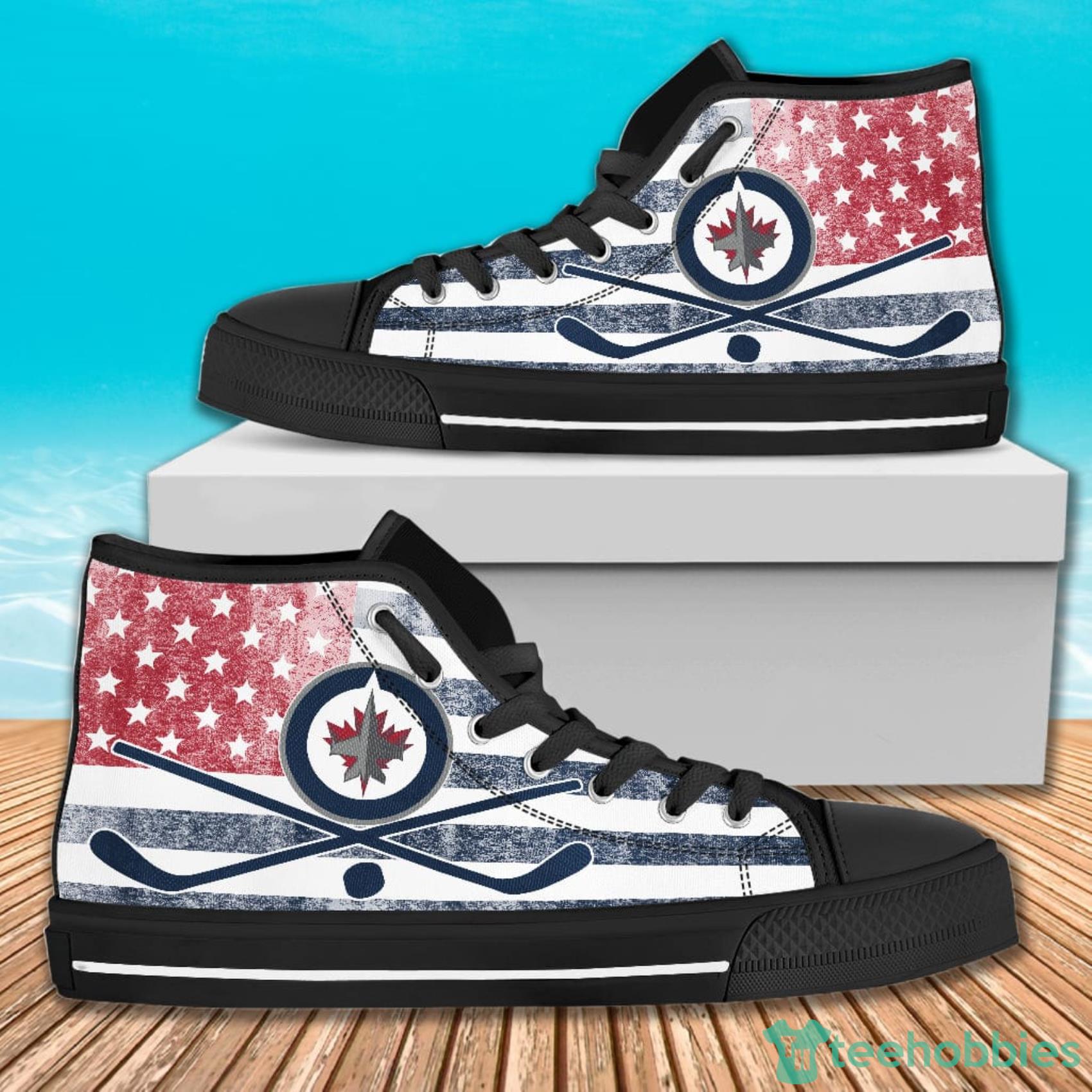 American Flag Rugby Winnipeg Jets High Top Canvas Shoes For Men And Women Product Photo 1