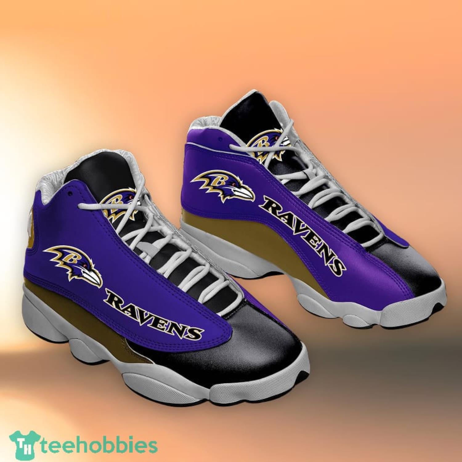 Baltimore Ravens NFL Sport Fans Men And Women Purple Air Jordan13 Shoes Product Photo 1