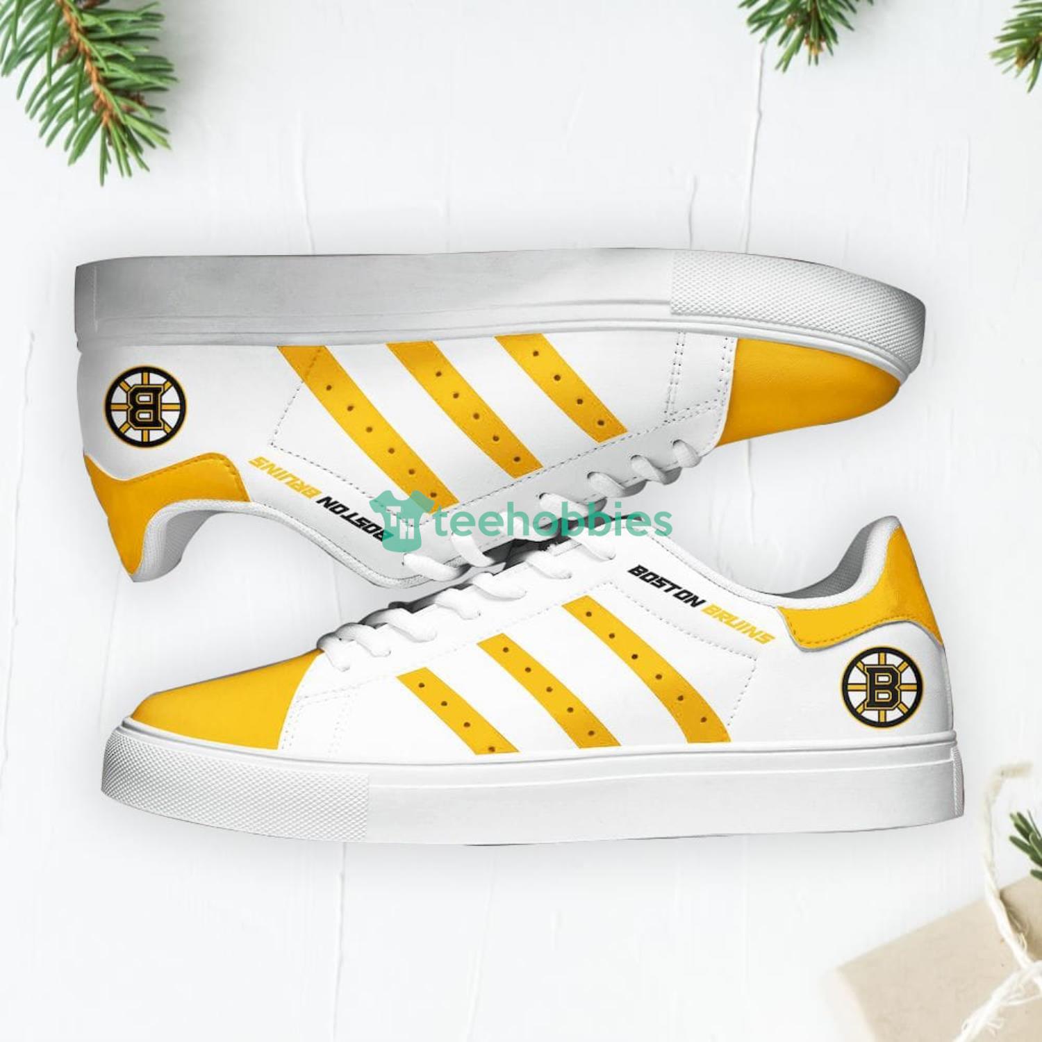 Boston Bruins Stan Smith Low Top Skate Shoes Sneakers For Fans Product Photo 2