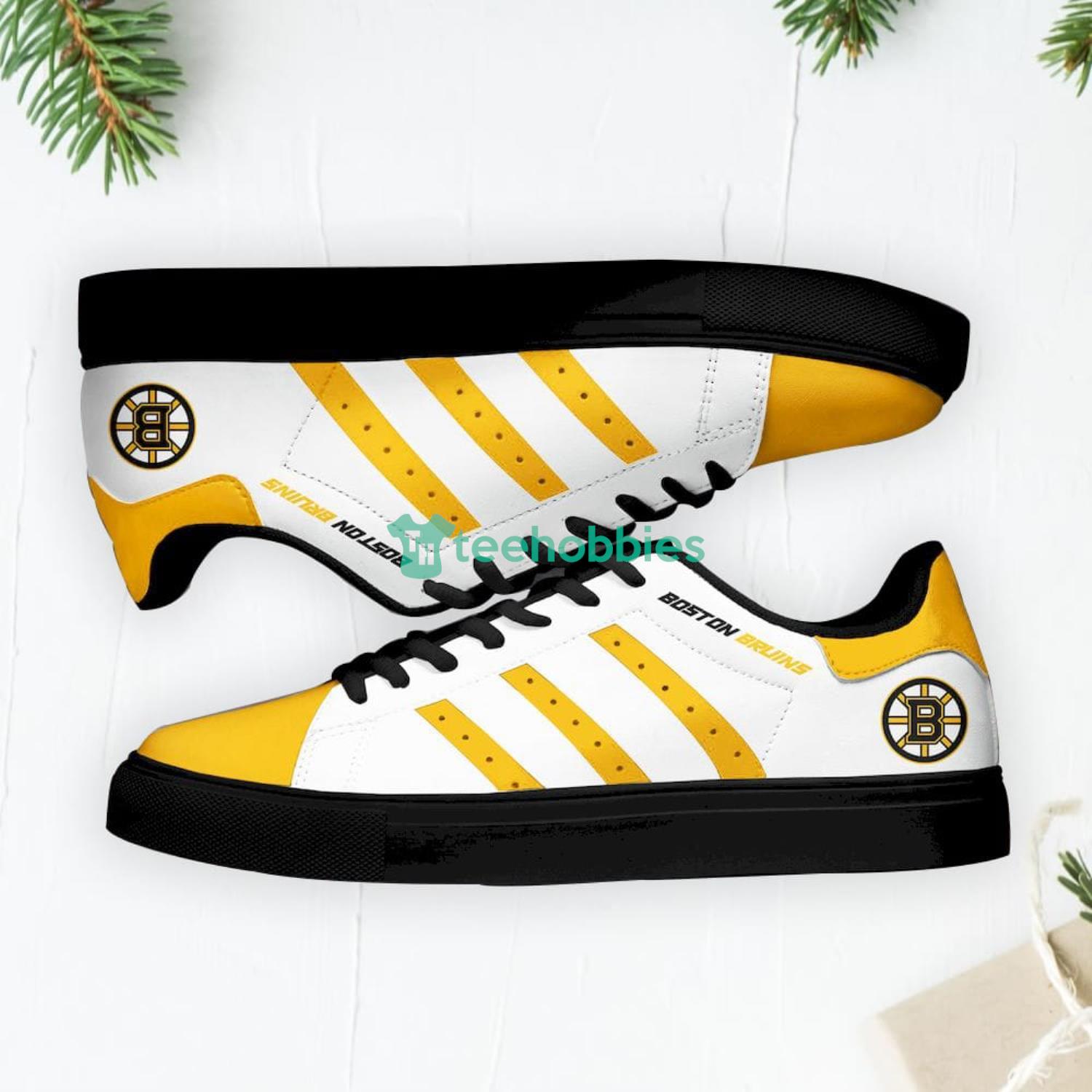 Boston Bruins Stan Smith Low Top Skate Shoes Sneakers For Fans Product Photo 1
