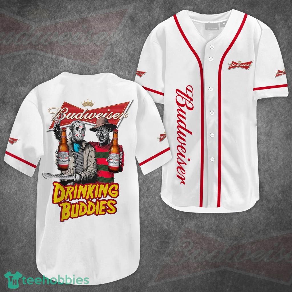 Budweiser Drink Buddies Baseball Jersey Shirt - Budweiser Drink Buddies Baseball Jersey Shirt Budweiser Drink Buddies Baseball Jersey Shirt - Budweiser Drink Buddies Baseball Jersey Shirt
