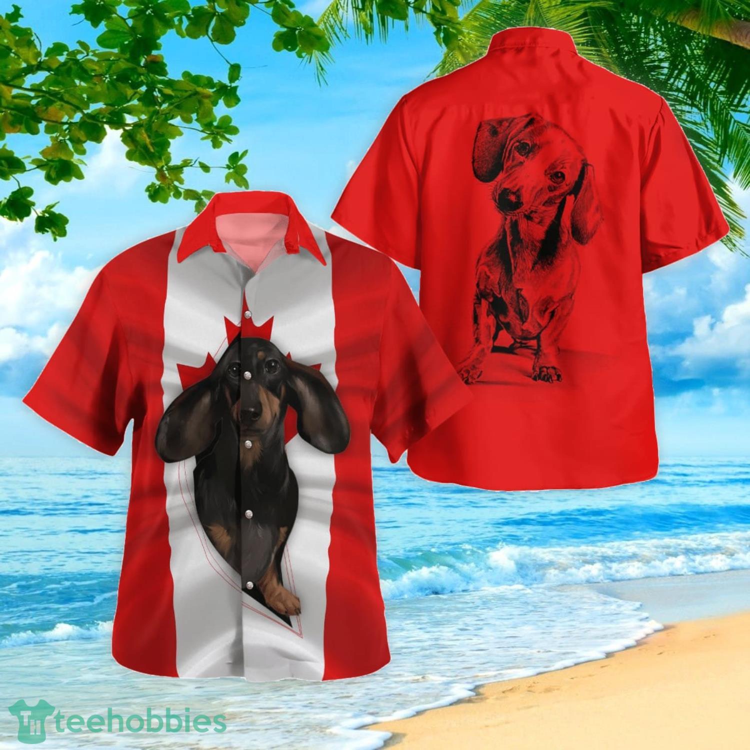 Canada Day Dachshund Flag Aloha Red Hawaiian Shirt Gift For Summer Vacation Product Photo 1 Canada Day Dachshund Flag Aloha Red Hawaiian Shirt Gift For Summer Vacation Product Photo 1