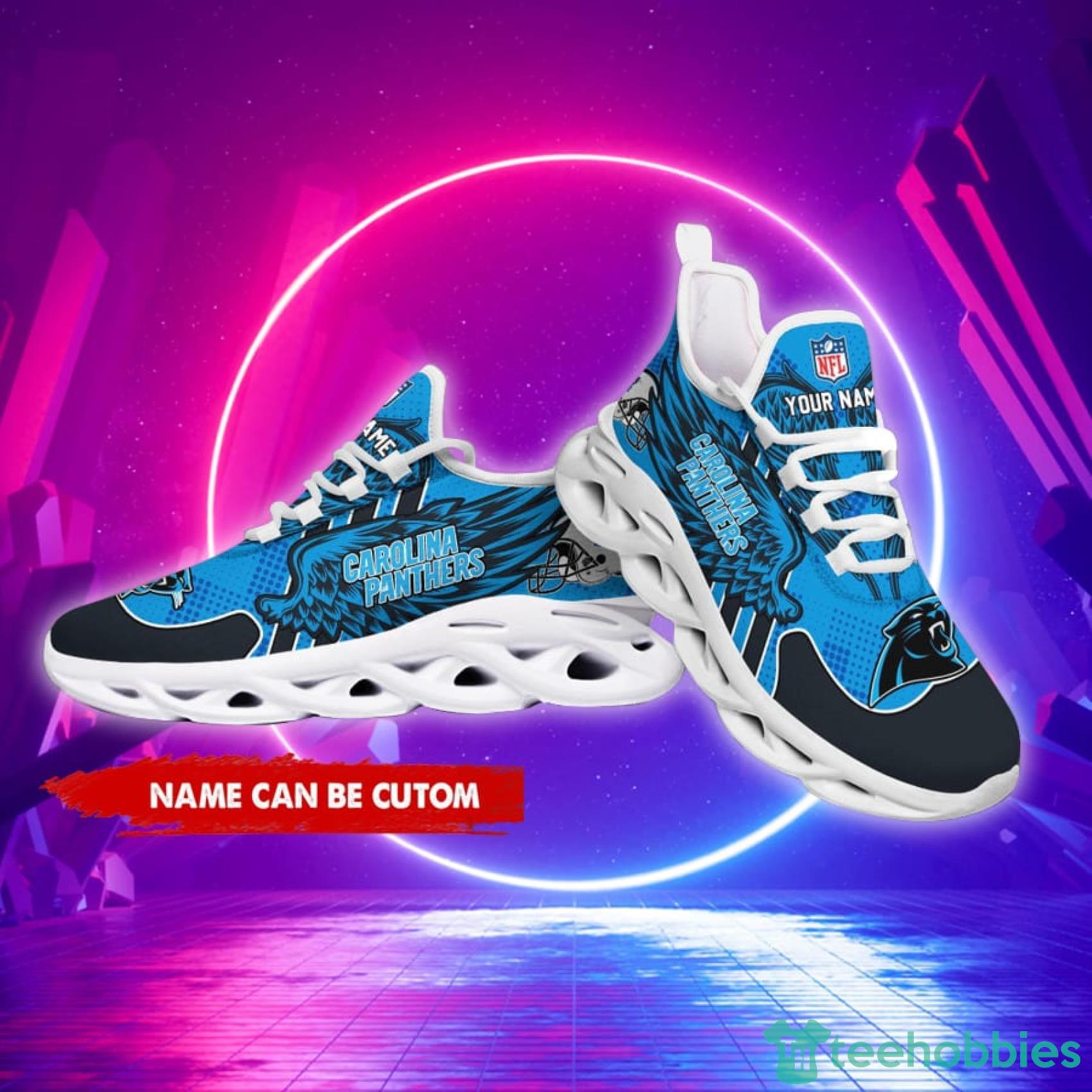 Carolina Panthers NFL Custom Name Angle Wings Max Soul Shoes Gift For Fans Product Photo 2