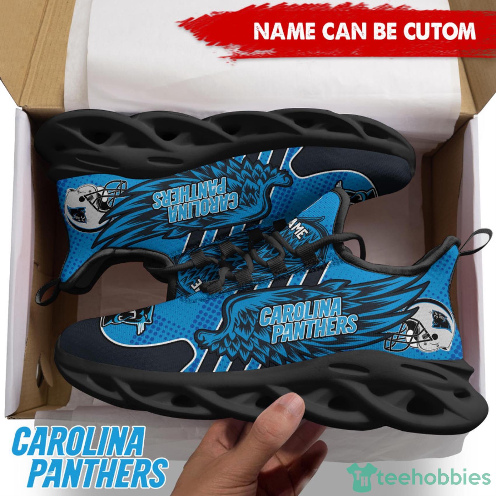 Carolina Panthers NFL Custom Name Angle Wings Max Soul Shoes Gift For Fans Product Photo 1
