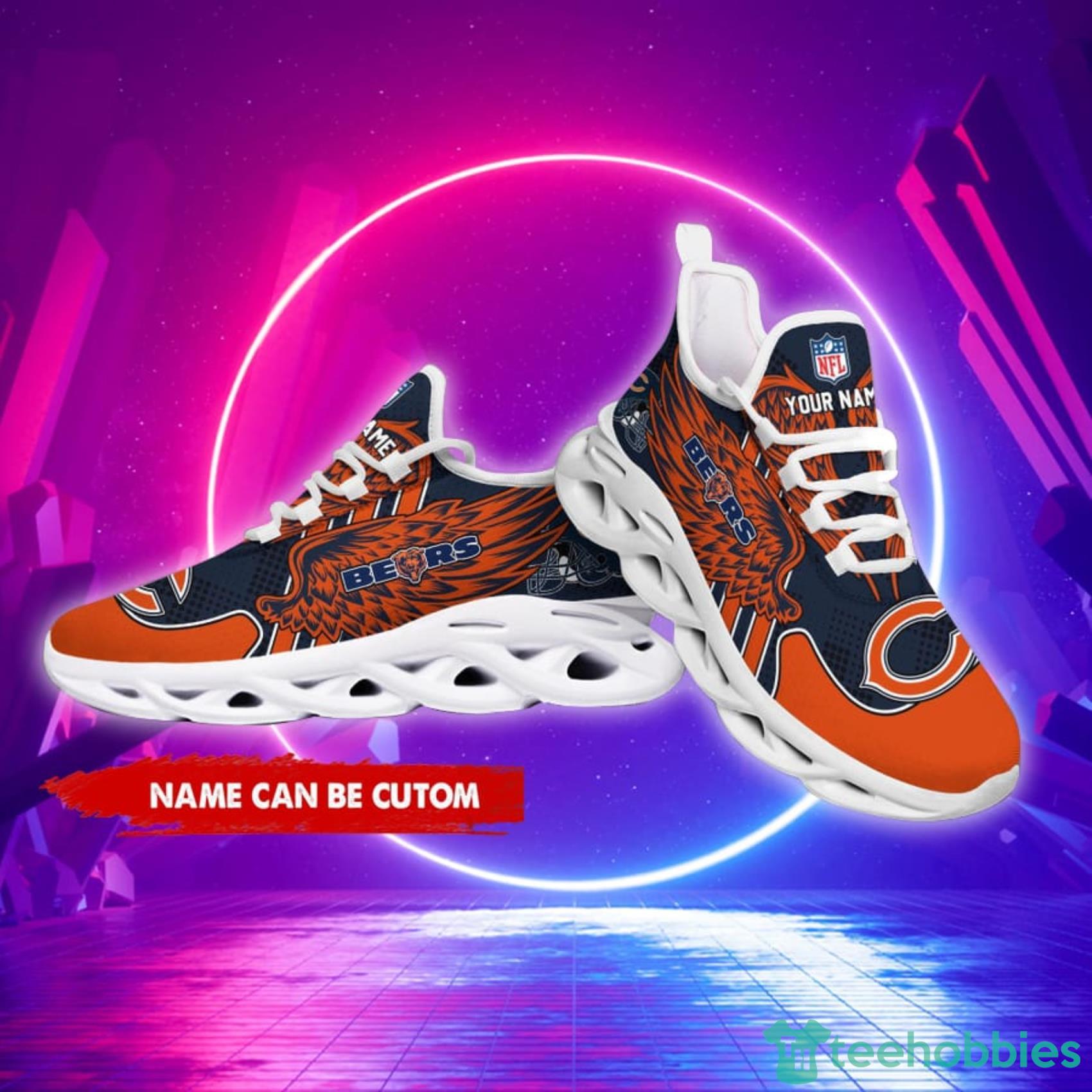 Chicago Bears NFL Custom Name Angle Wings Max Soul Shoes Gift For Fans Product Photo 3
