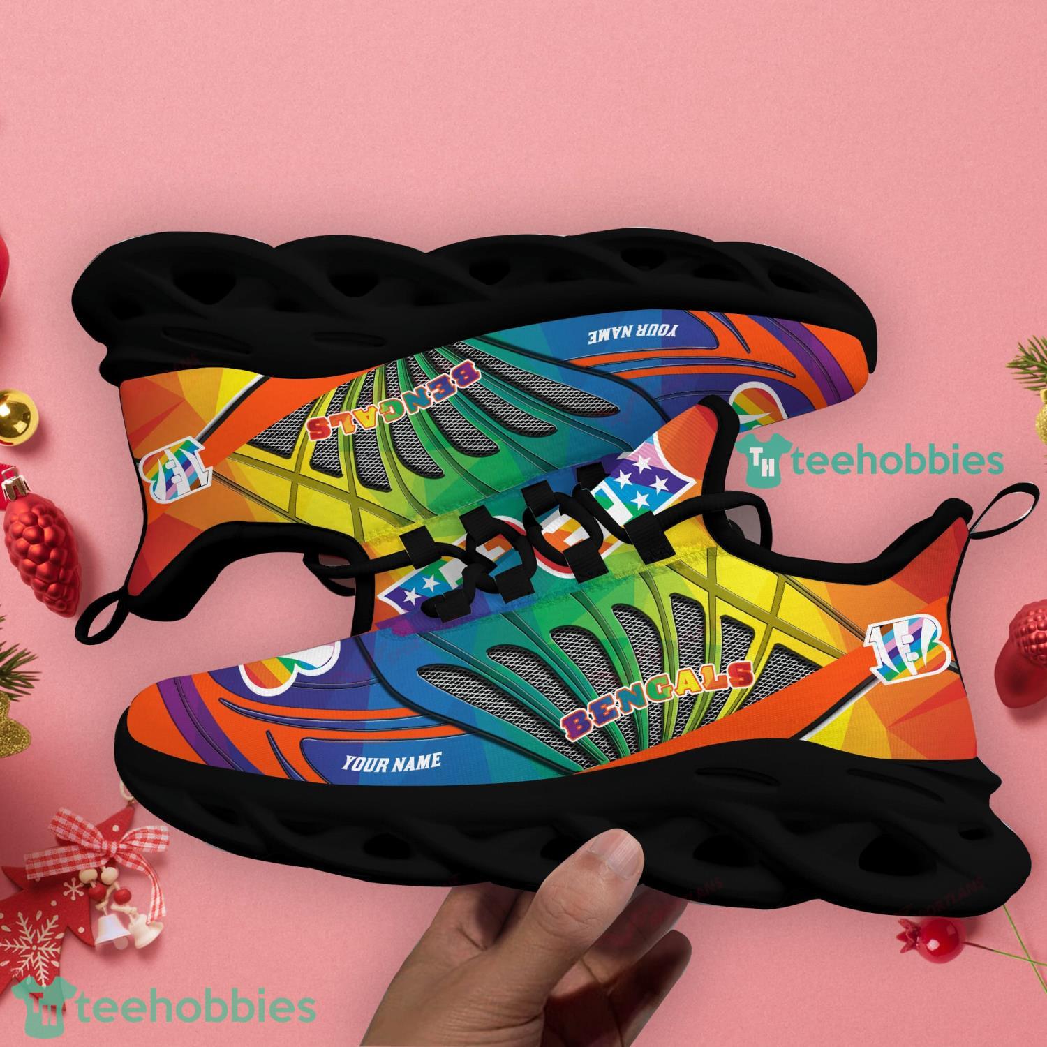 Cincinnati Bengals Drip Logo NFL Max Soul Shoes Custom Name For Men And  Women Running Sneakers - Freedomdesign