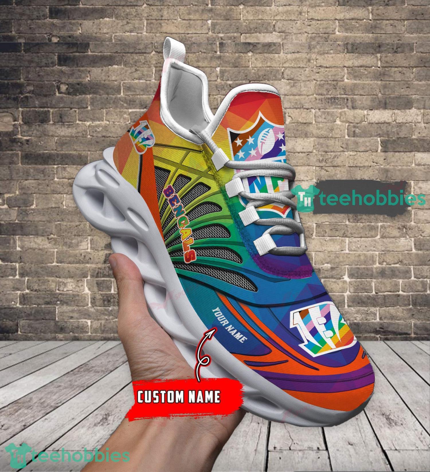 Cincinnati Bengals LGBT NFL Custom Name Running Sneakers