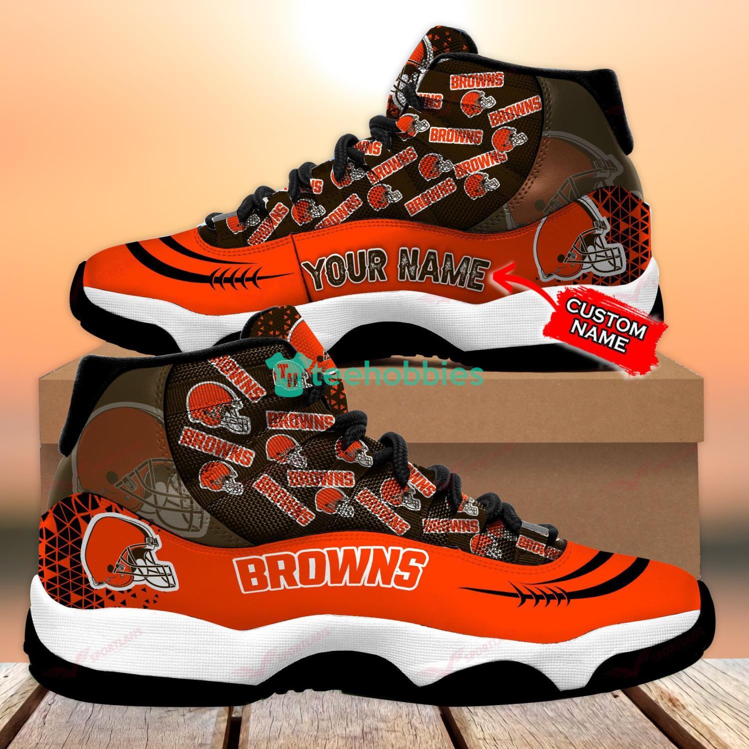 Cleveland Browns NFL Custom Name Air Jordan 11 Sneakers Shoes For Fans Product Photo 1 Cleveland Browns NFL Custom Name Air Jordan 11 Sneakers Shoes For Fans Product Photo 1