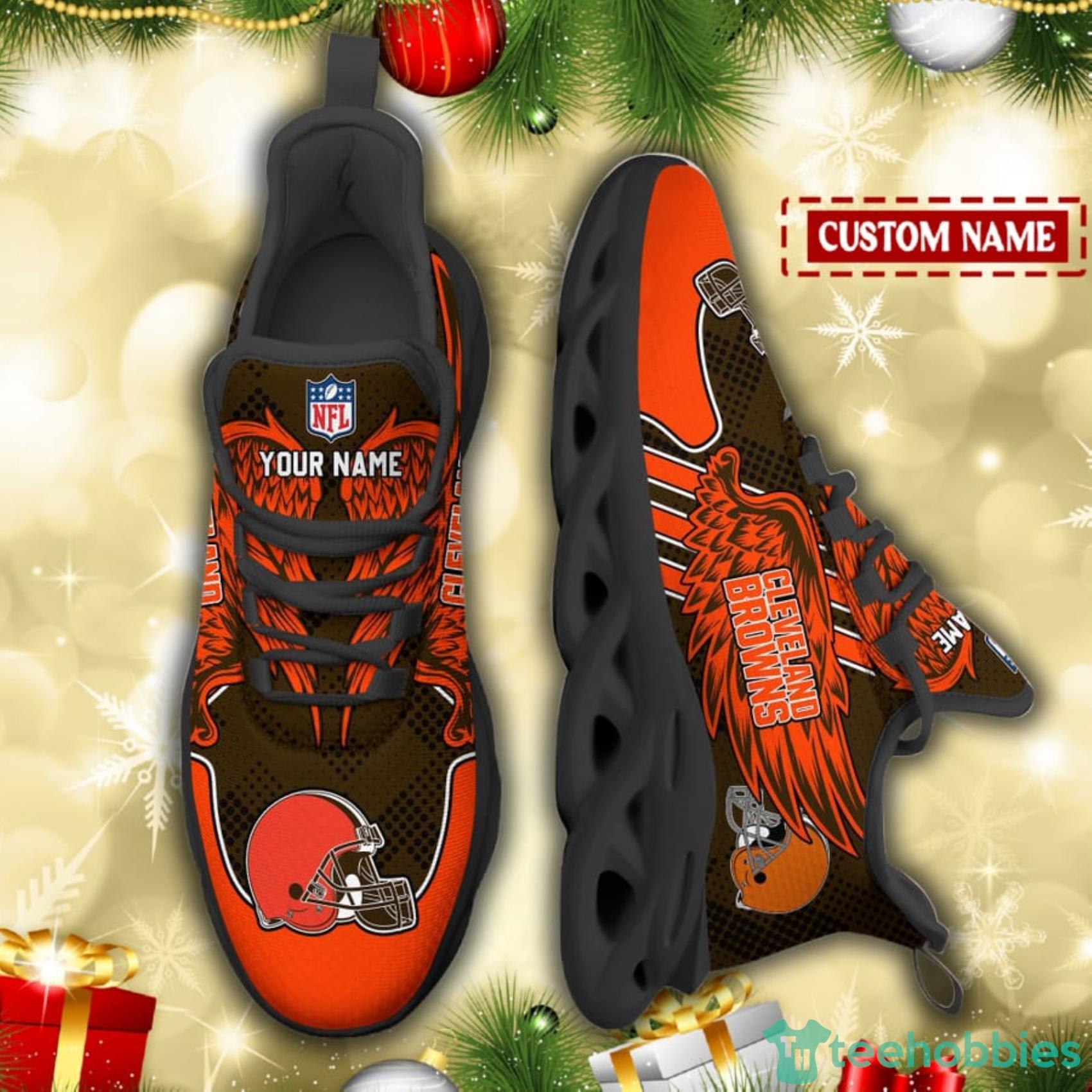 Cleveland Browns NFL Custom Name Angle Wings Max Soul Shoes Gift For Fans Product Photo 1