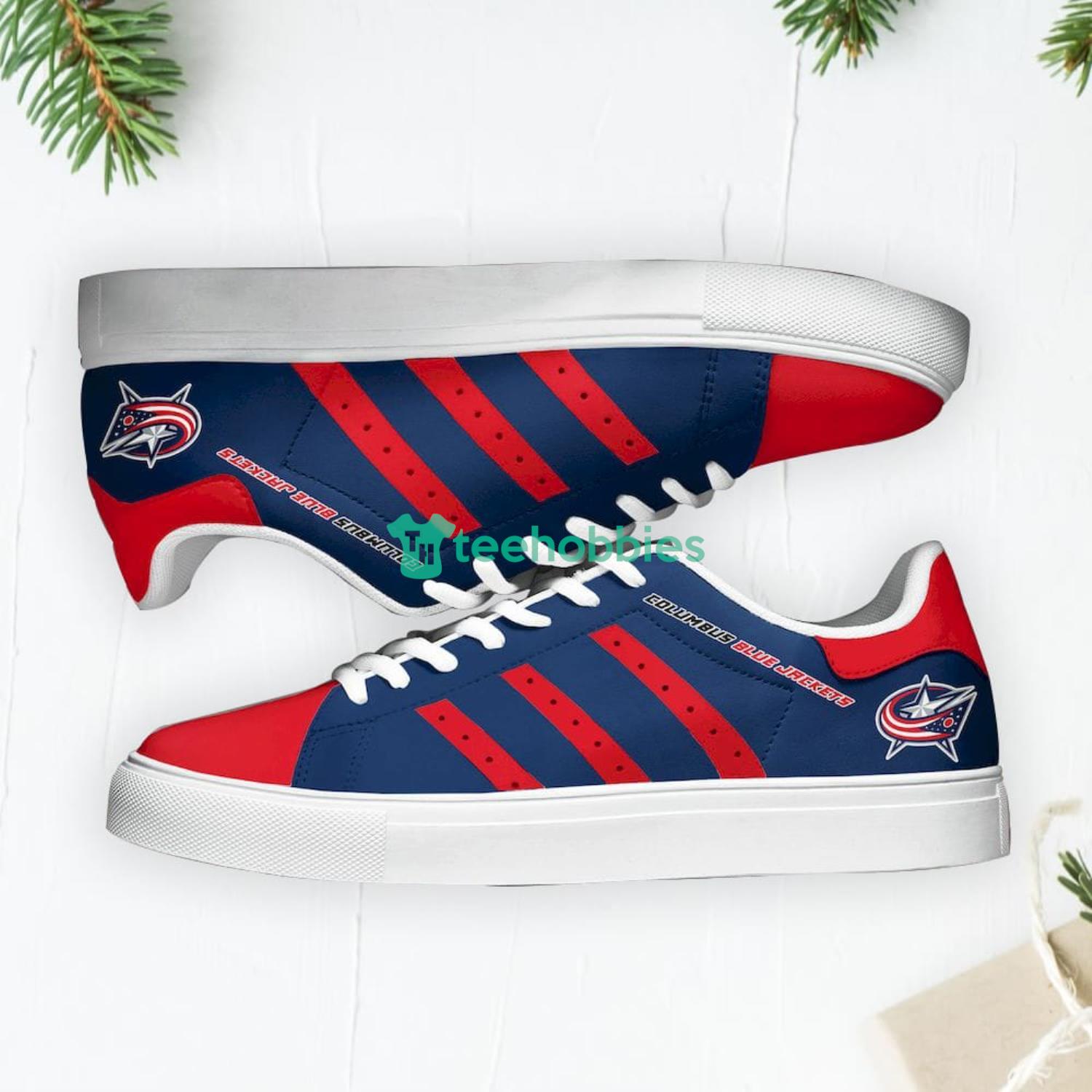 Columbus Blue Jackets Stan Smith Low Top Skate Shoes Sneakers For Fans Product Photo 2