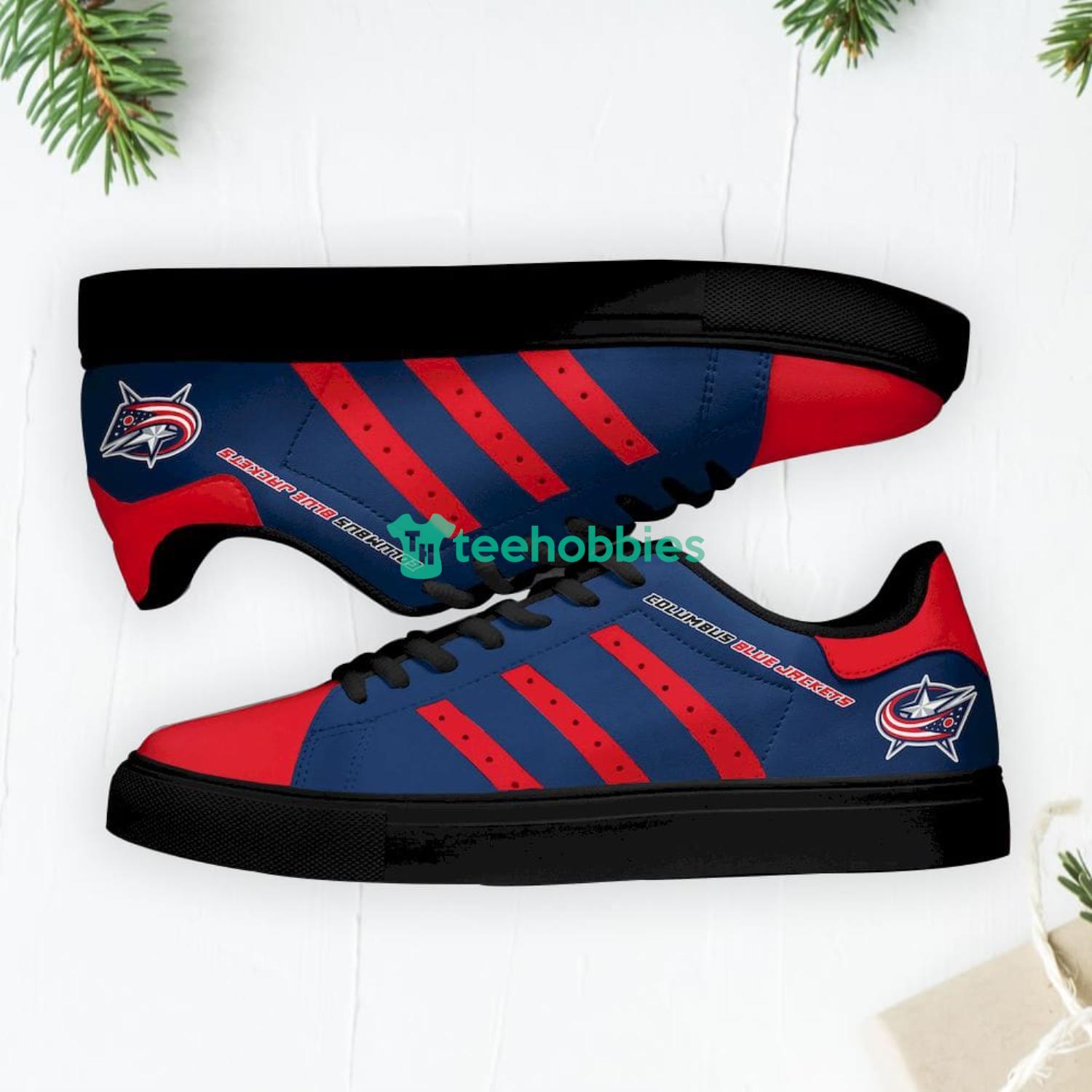 Columbus Blue Jackets Stan Smith Low Top Skate Shoes Sneakers For Fans Product Photo 1
