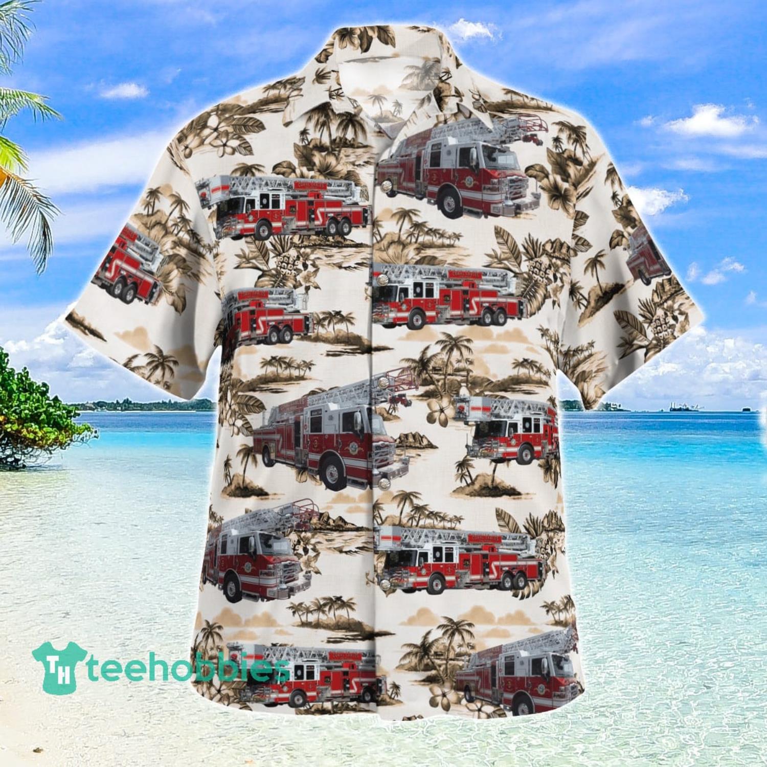 Coral Gables Fire Department Summer Beach Aloha Hawaiian Shirt image Coral Gables Fire Department Summer Beach Aloha Hawaiian Shirt Product Photo 3
