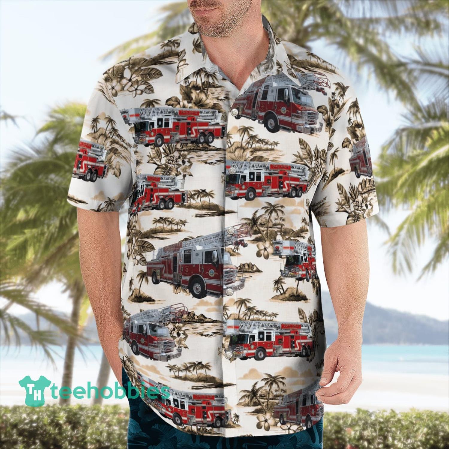 Coral Gables Fire Department Summer Beach Aloha Hawaiian Shirt Product Photo 4 Coral Gables Fire Department Summer Beach Aloha Hawaiian Shirt Product Photo 4
