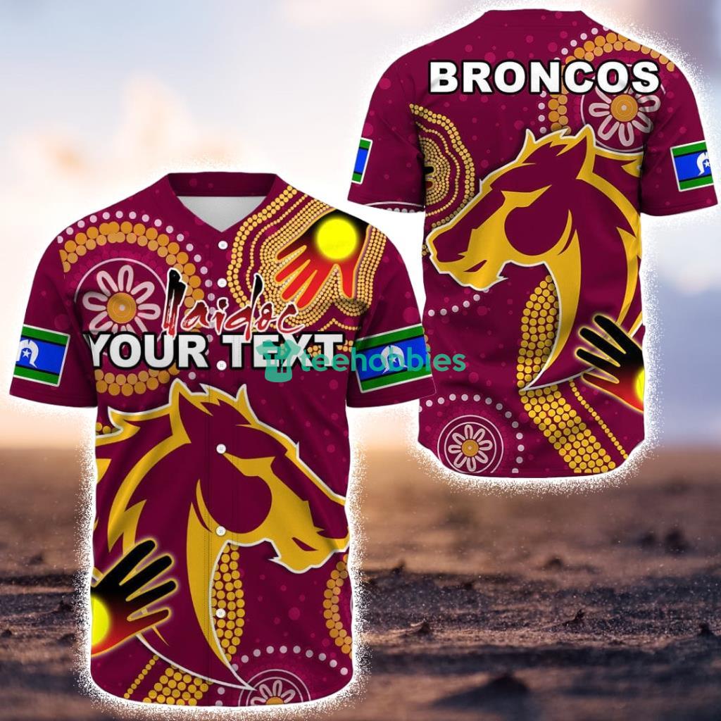 Custom Name Brisbane Broncos Indigenous Naidoc New - Rugby Team Baseball Jerseys Shirt - Custom Name Brisbane Broncos Indigenous Naidoc New - Rugby Team Baseball Jerseys Shirt