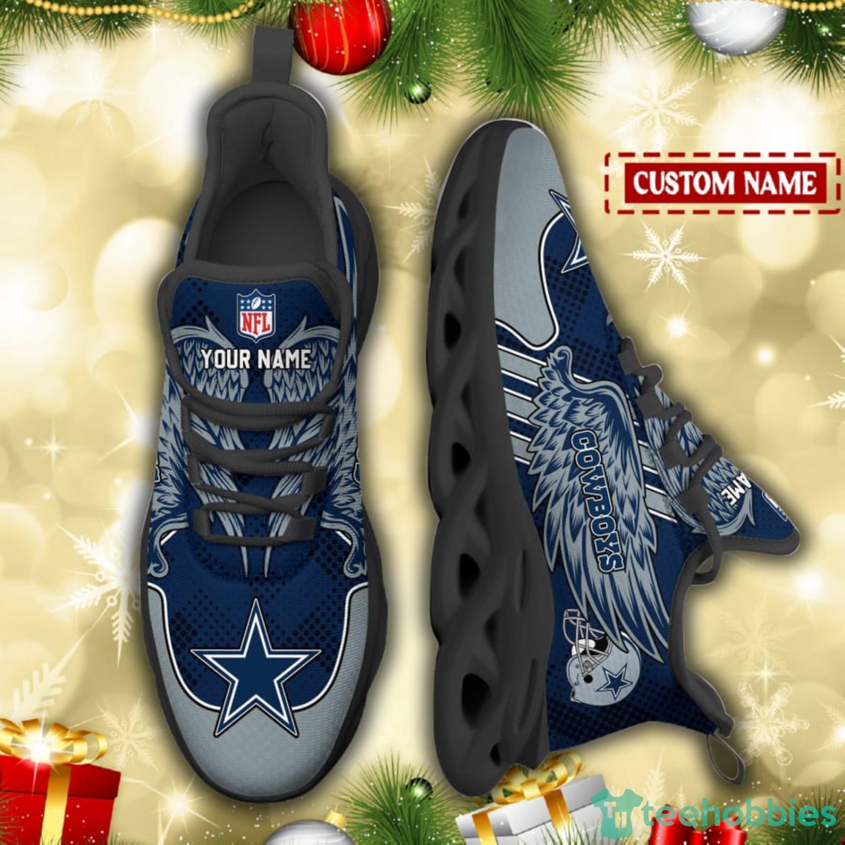 Dallas Cowboys NFL Custom Name Angle Wings Max Soul Shoes Gift For Fans Product Photo 2