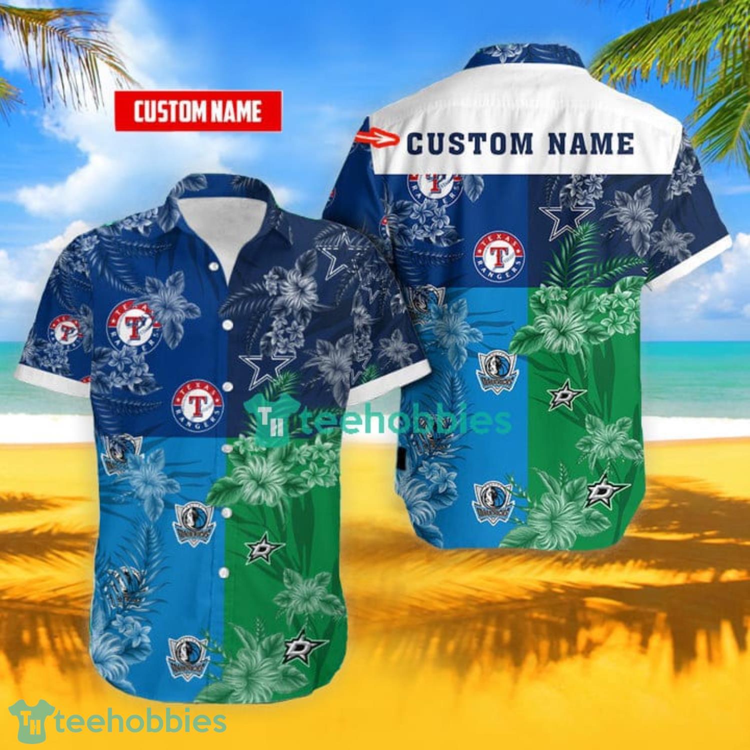 Dallas Custom Name Tropical Flower Aloha Beach Shirt Hawaiian Shirt For Fans Product Photo 1