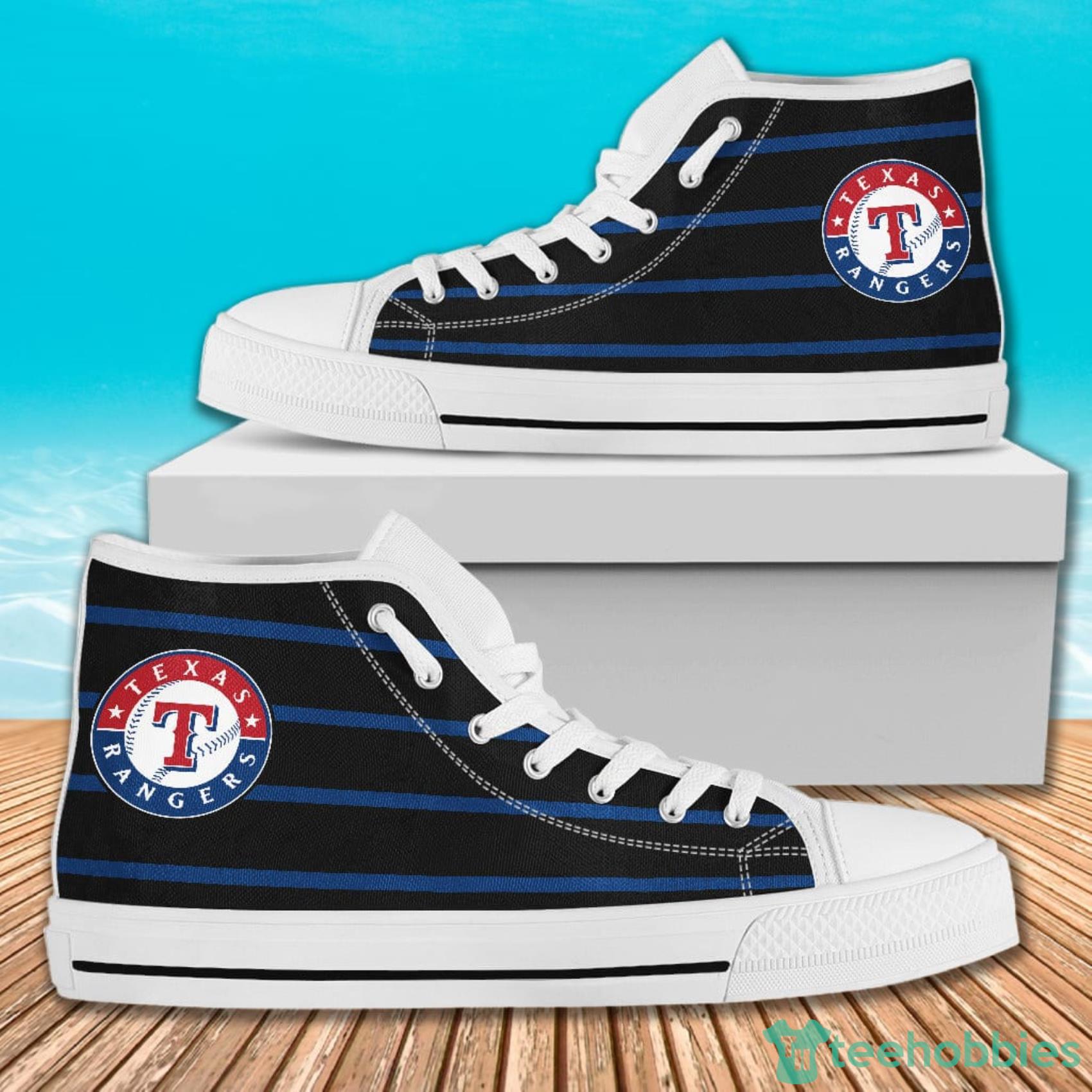 Edge Straight Perfect Circle Texas Rangers High Top Canvas Shoes For Men And Women Product Photo 2