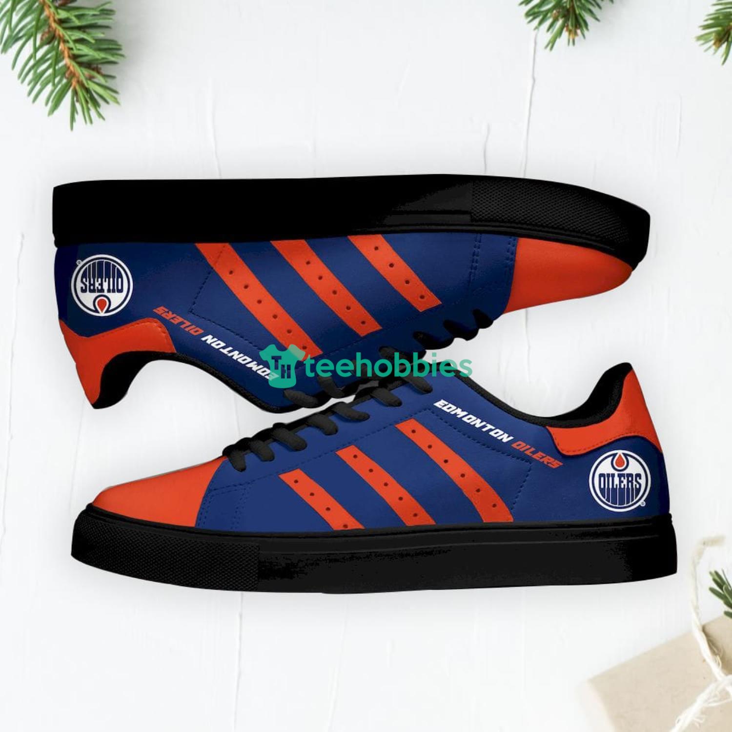 Edmonton Oilers Stan Smith Low Top Skate Shoes Sneakers For Fans Product Photo 1
