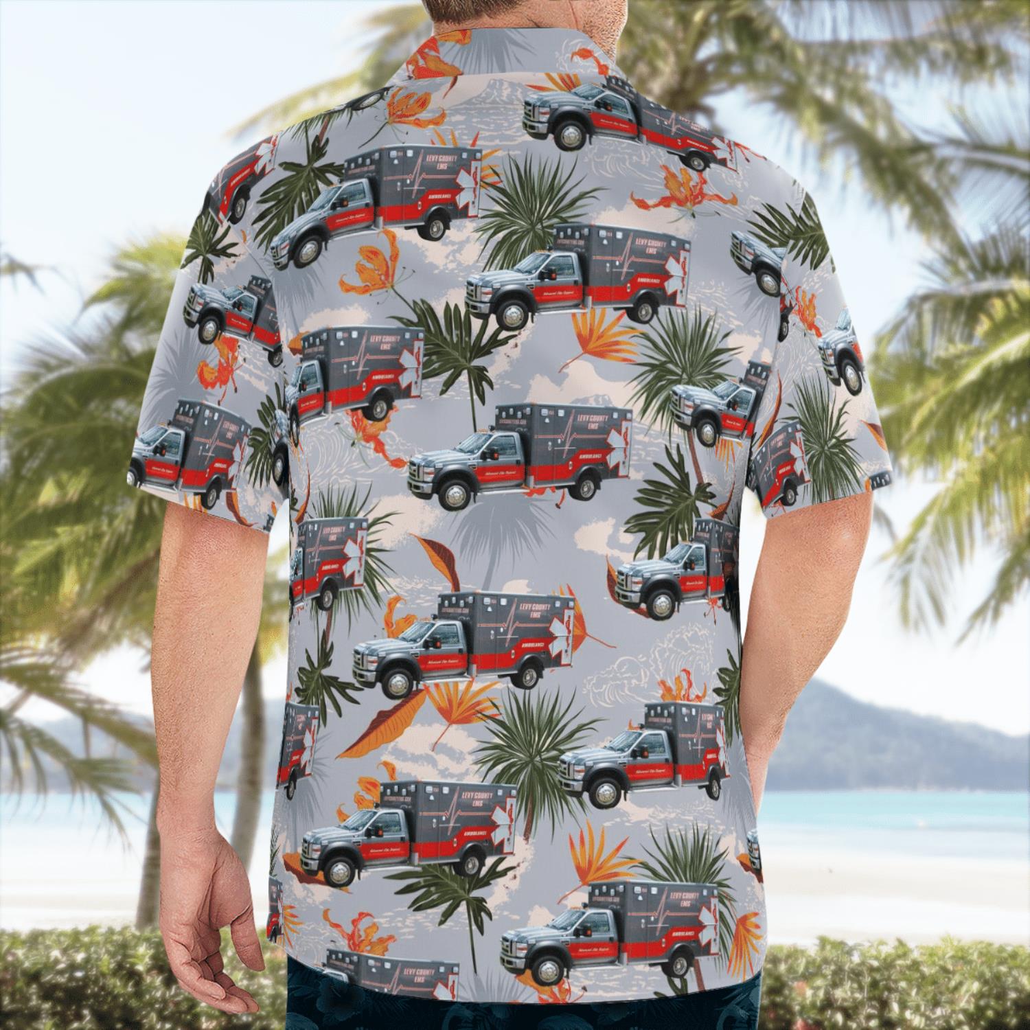 Florida Levy County EMS Hawaiian Shirt Men And Women Summer Gift image Florida Levy County EMS Hawaiian Shirt Men And Women Summer Gift Product Photo 2