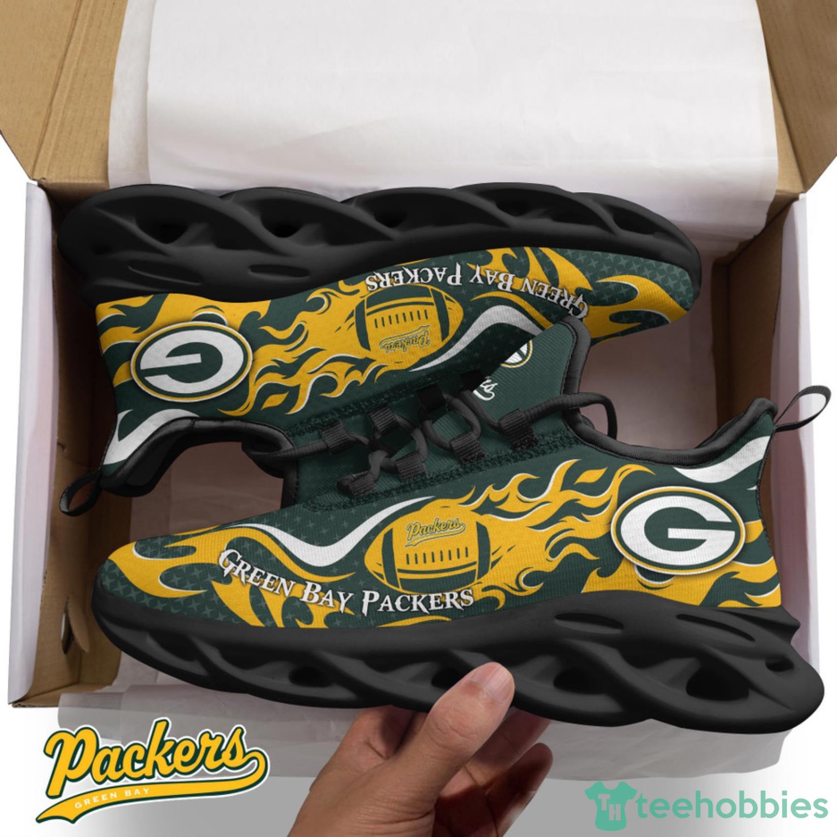 Green Bay Packers NFL Fire Ball AOP Print Max Soul Shoes Gift For Fans Product Photo 2