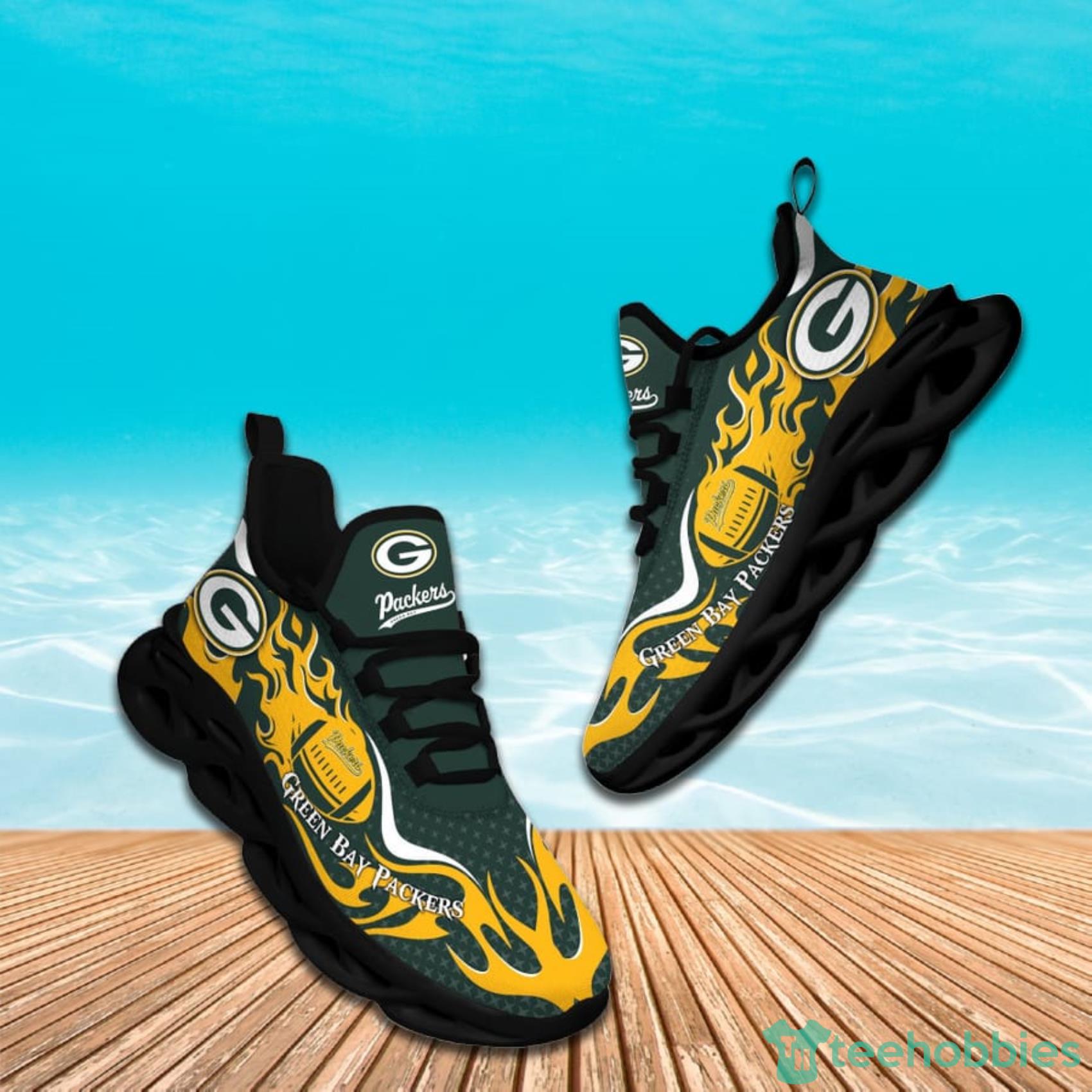 Green Bay Packers NFL Fire Ball AOP Print Max Soul Shoes Gift For Fans Product Photo 1