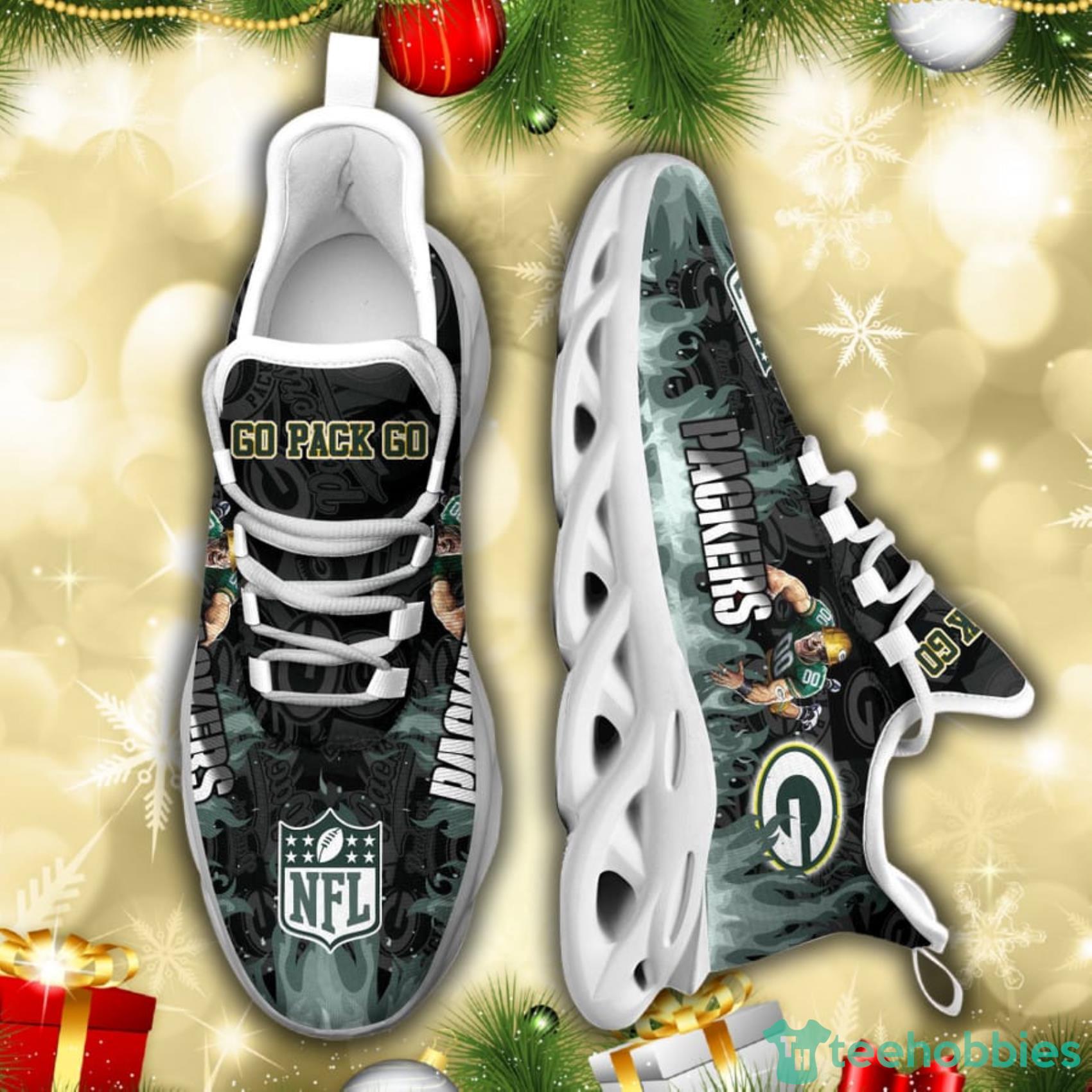 Green Bay Packers NFL Fire Flame And Mascot Print Max Soul Shoes For Men Women Product Photo 6