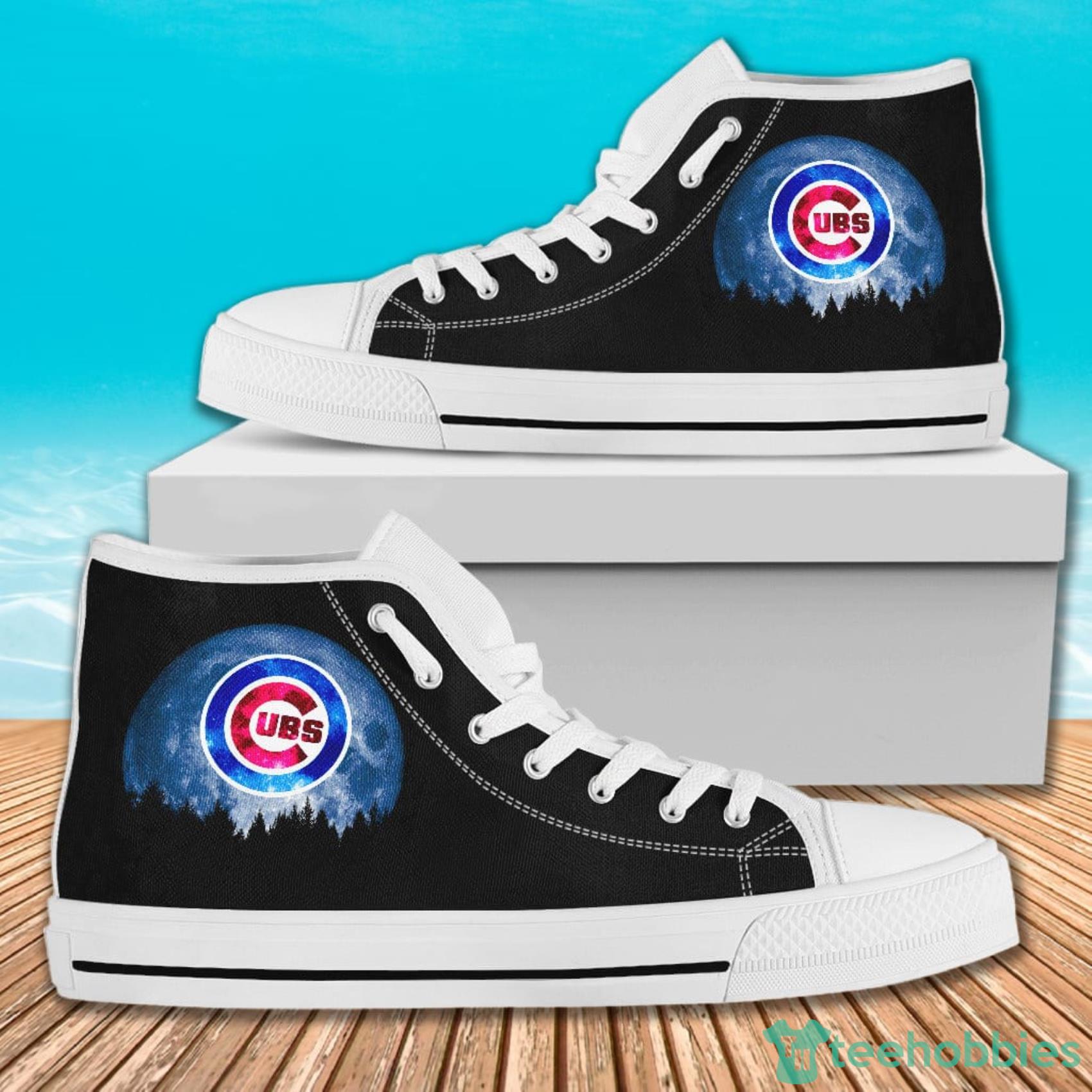 Halloween Orange Moon Mystery Chicago Cubs High Top Canvas Shoes For Men And Women Product Photo 2