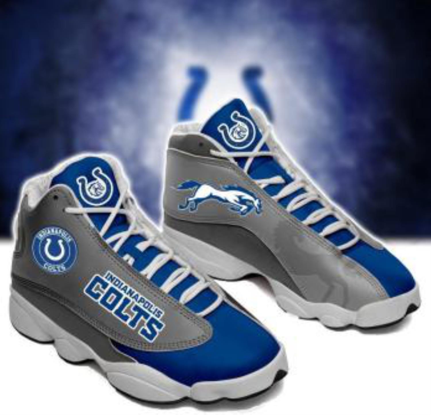 Indianapolis Colts NFL Sport Fans Men And Women Air Jordan13 Shoes Product Photo 1