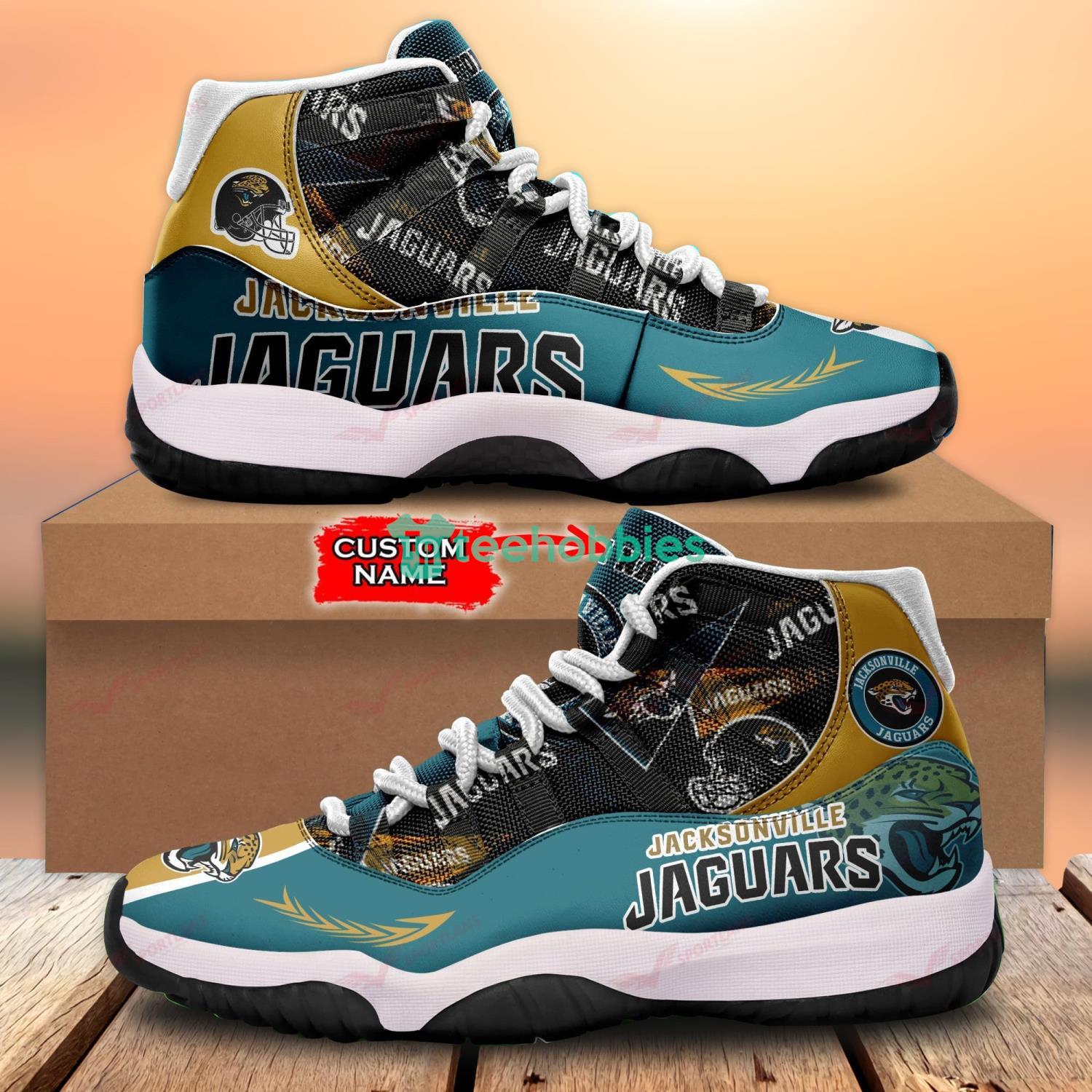 Jacksonville Jaguars Custom Name NFL Air Jordan 11 Shoes For Men And Women Sport Team