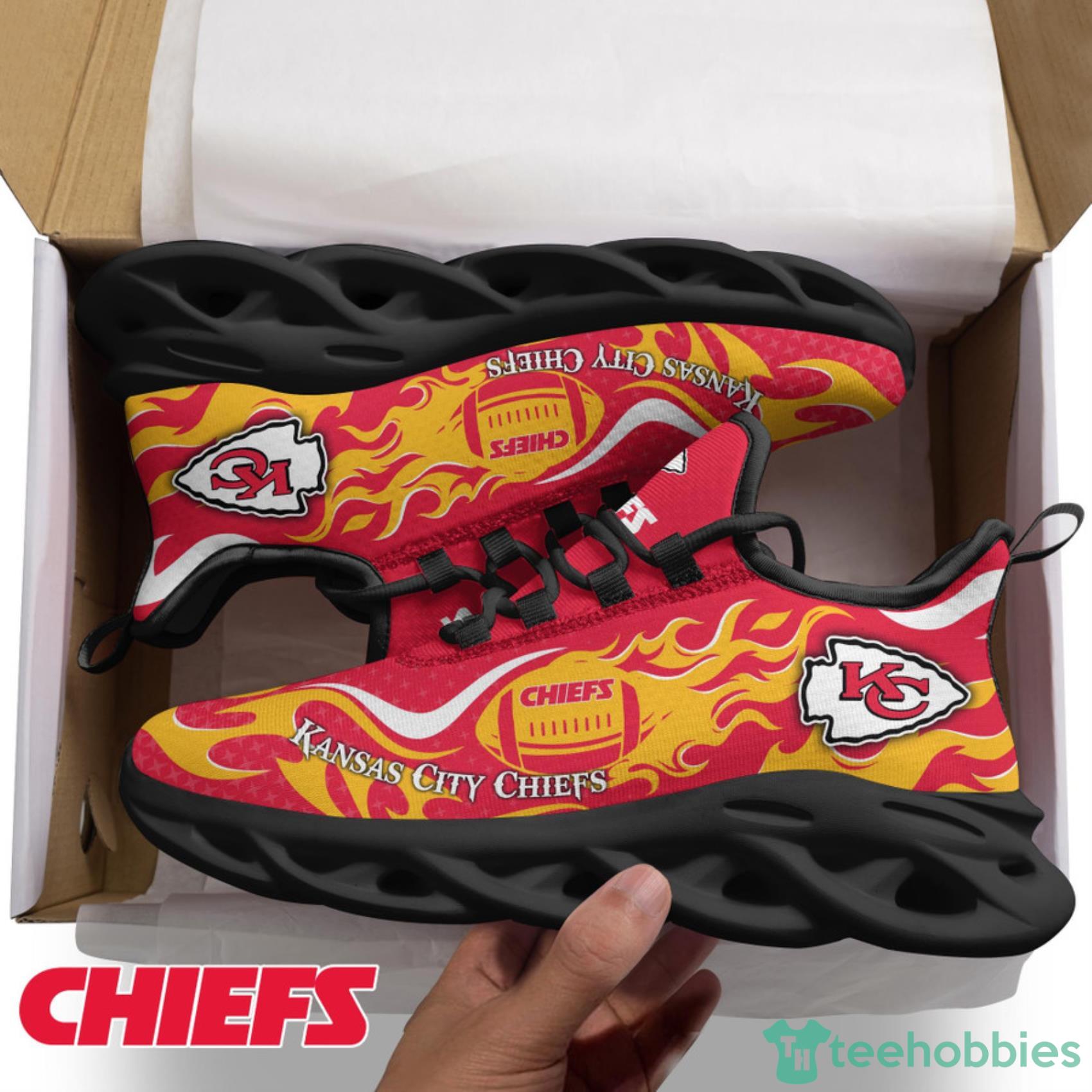 Kansas City Chiefs NFL Fire Ball AOP Print Max Soul Shoes Gift For Fans Product Photo 2
