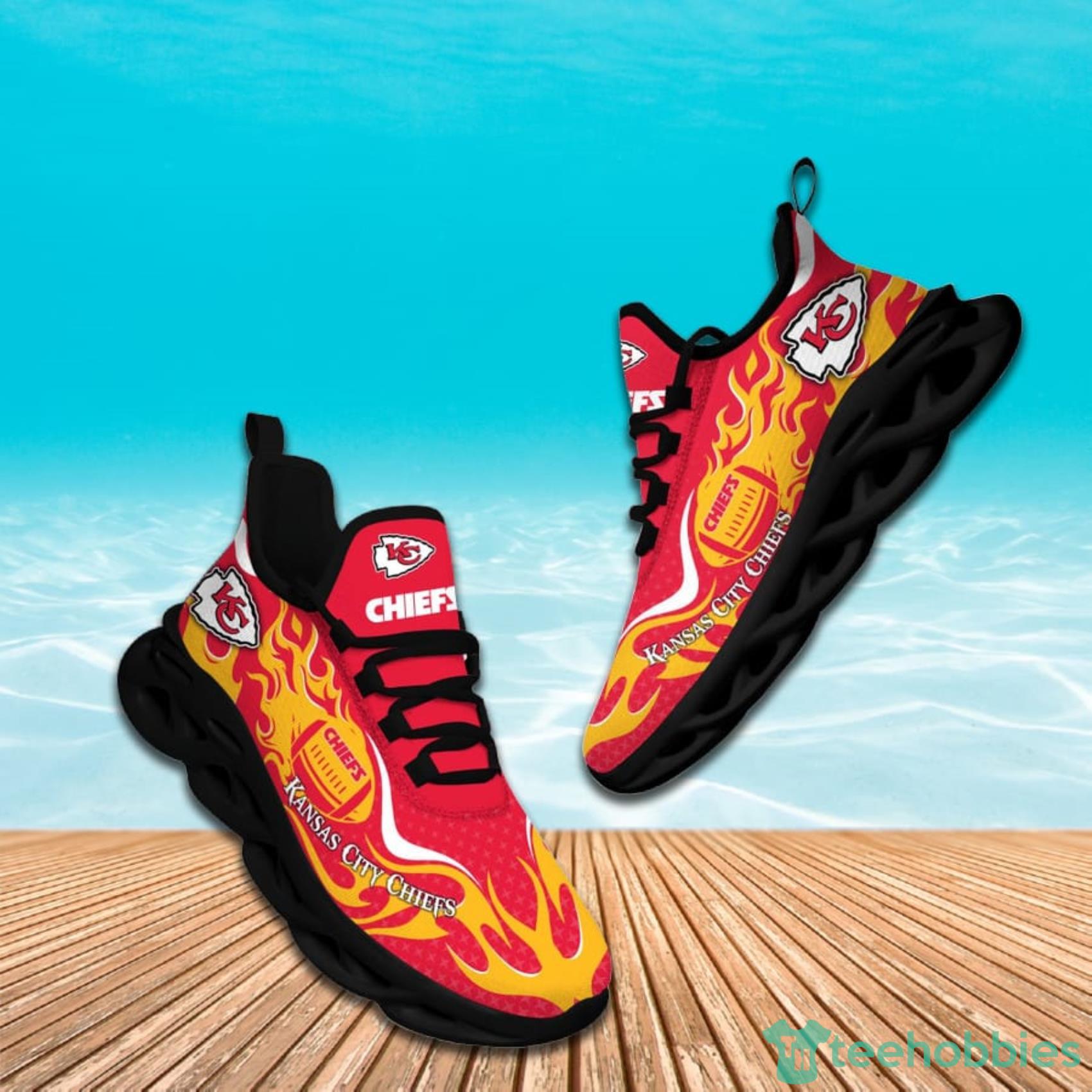 Kansas City Chiefs NFL Fire Ball AOP Print Max Soul Shoes Gift For Fans Product Photo 1