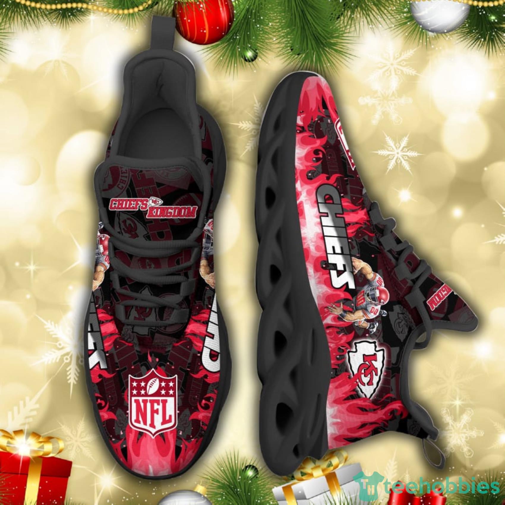 Kansas City Chiefs NFL Fire Flame And Mascot Print Max Soul Shoes For Men Women Product Photo 3