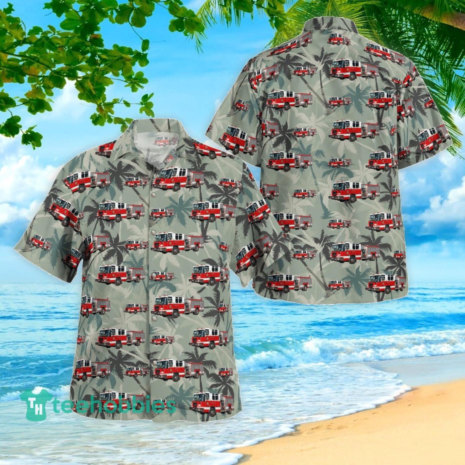 Lakeland Fire Department Summer Beach Aloha Hawaiian Shirt Product Photo 1