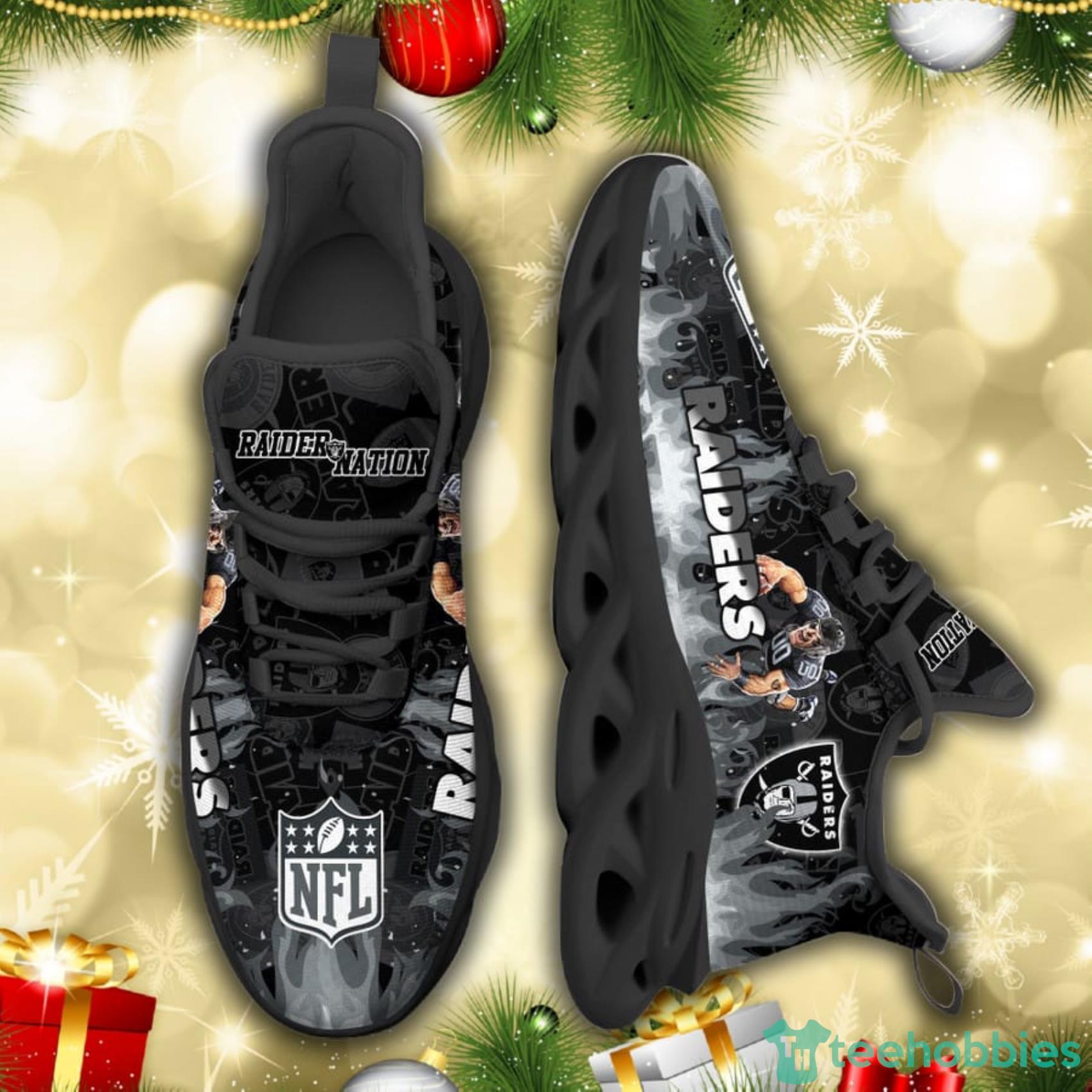 Las Vegas Raiders NFL Fire Flame And Mascot Print Max Soul Shoes For Men Women Product Photo 3