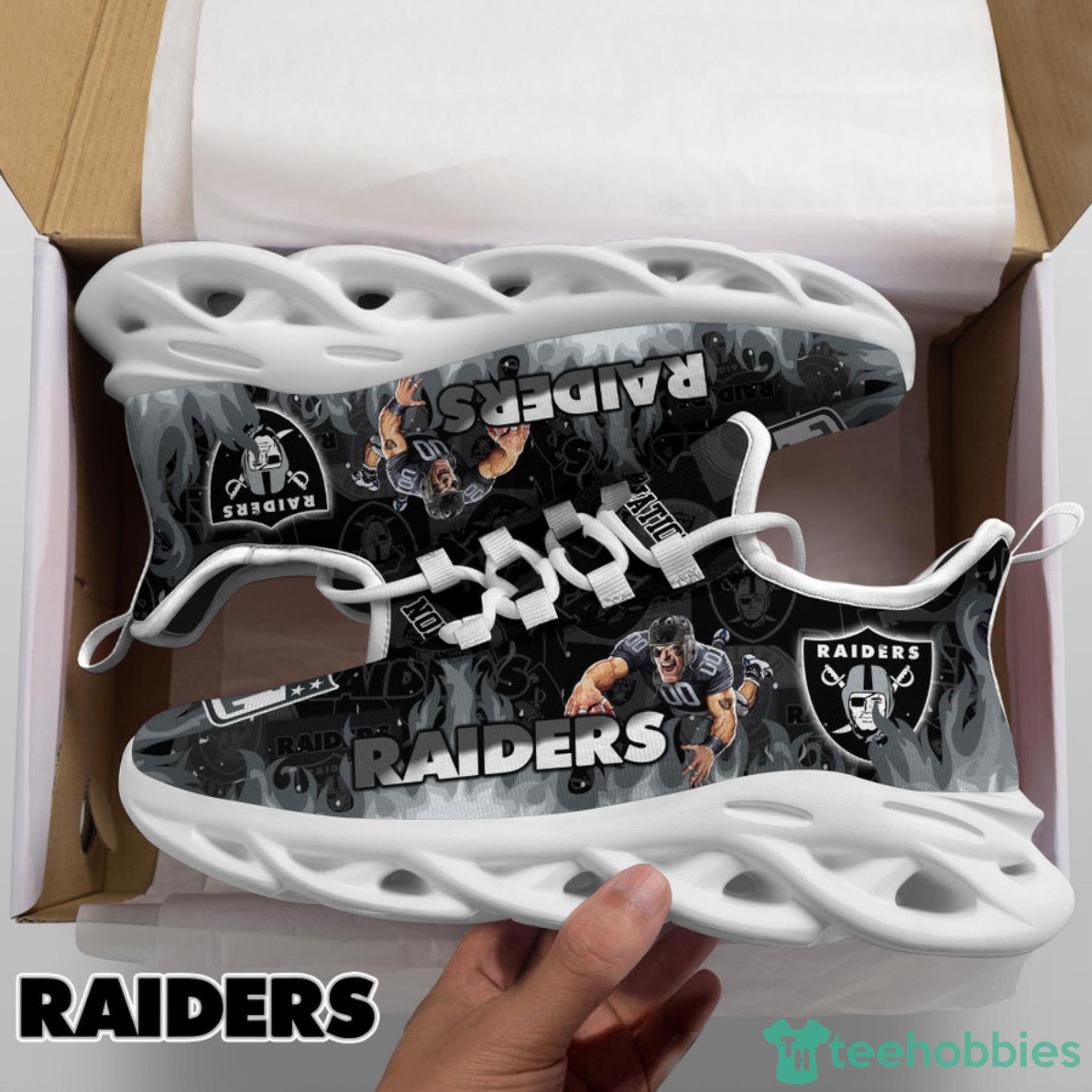 Las Vegas Raiders NFL Fire Flame And Mascot Print Max Soul Shoes For Men Women Product Photo 5