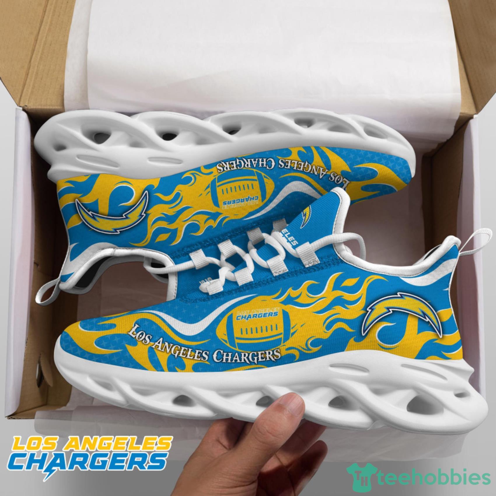 Los Angeles Chargers NFL Fire Ball AOP Print Max Soul Shoes Gift For Fans Product Photo 5