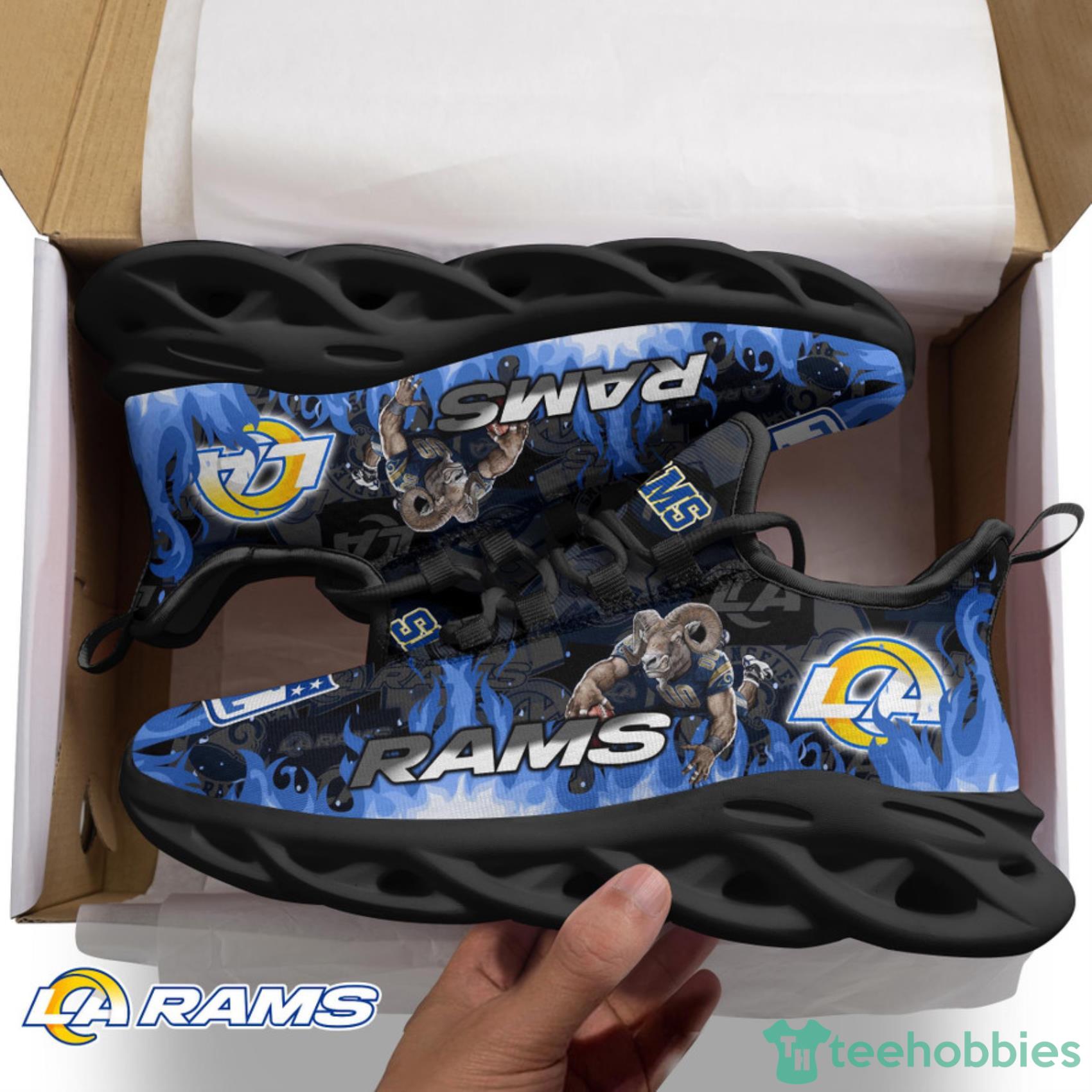 Los Angeles Rams NFL Fire Flame And Mascot Print Max Soul Shoes For Men Women Product Photo 2