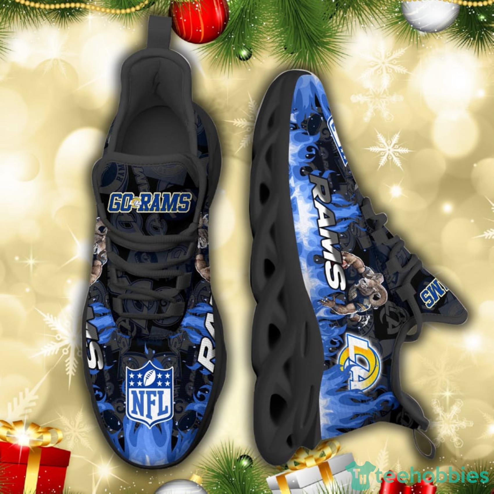 Los Angeles Rams NFL Fire Flame And Mascot Print Max Soul Shoes For Men Women Product Photo 3