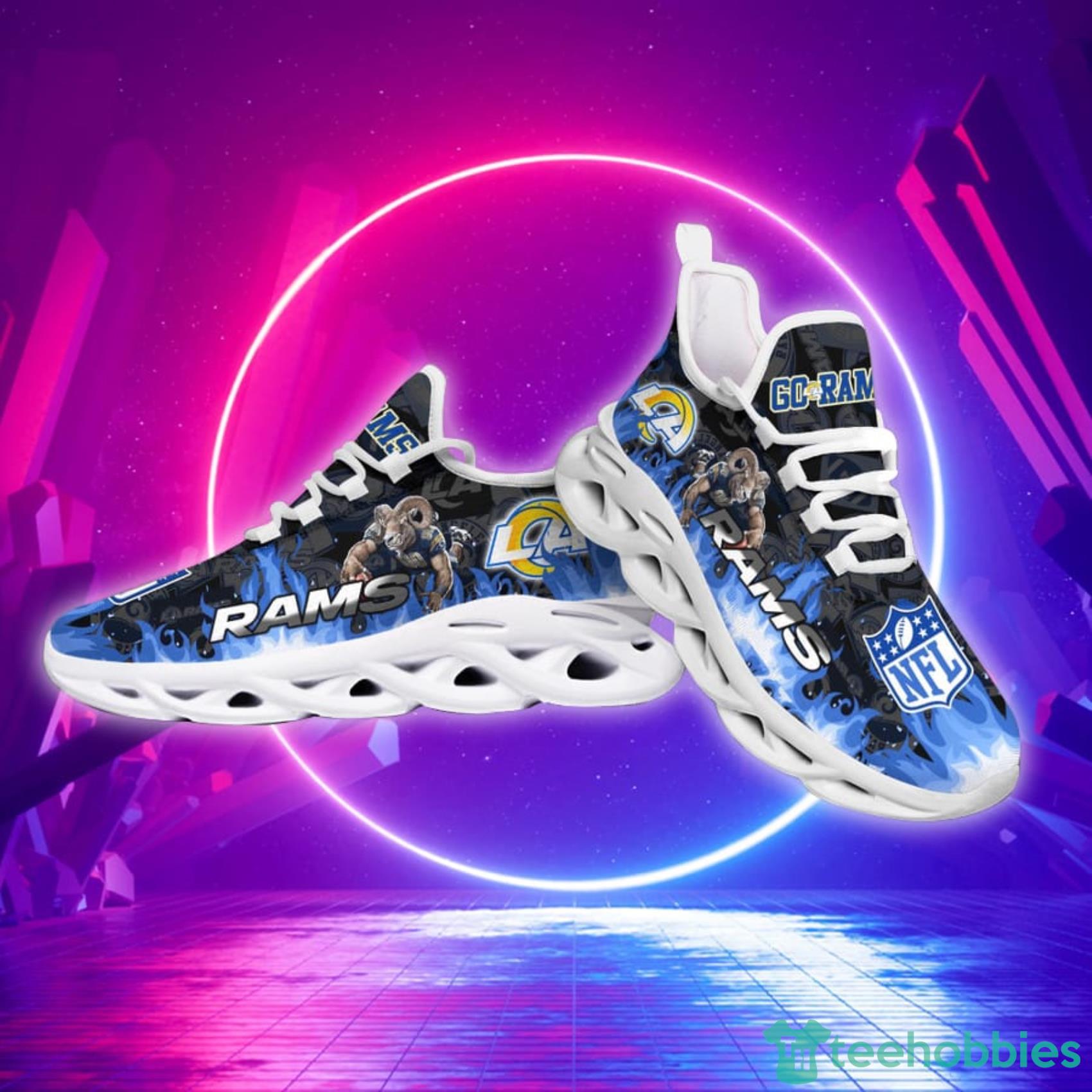 Los Angeles Rams NFL Fire Flame And Mascot Print Max Soul Shoes For Men Women Product Photo 4