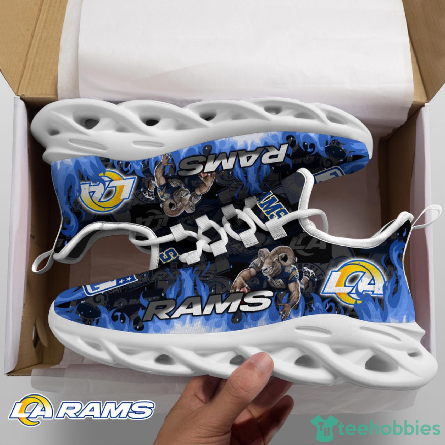 Los Angeles Rams NFL Fire Flame And Mascot Print Max Soul Shoes For Men Women Product Photo 5