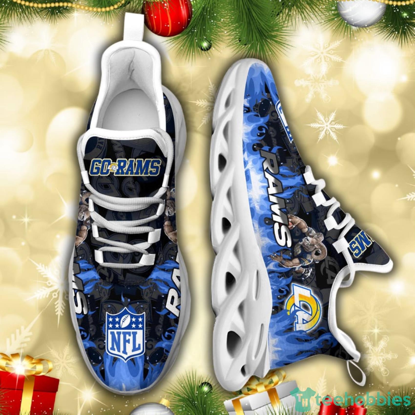 Los Angeles Rams NFL Fire Flame And Mascot Print Max Soul Shoes For Men Women Product Photo 6