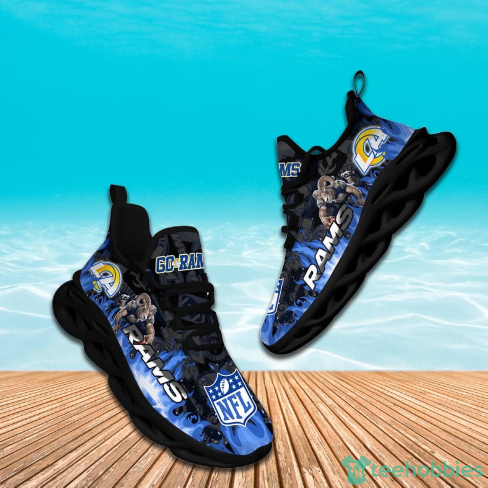 Los Angeles Rams NFL Fire Flame And Mascot Print Max Soul Shoes For Men Women Product Photo 1