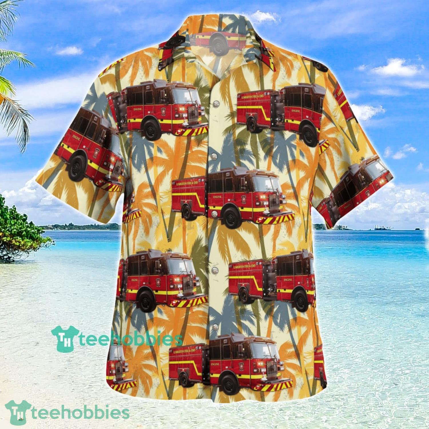 Lumberton Fire & EMS (Texas) Aloha Summer Beach Short Sleeve Hawaiian Shirt Product Photo 2 Lumberton Fire & EMS (Texas) Aloha Summer Beach Short Sleeve Hawaiian Shirt Product Photo 2