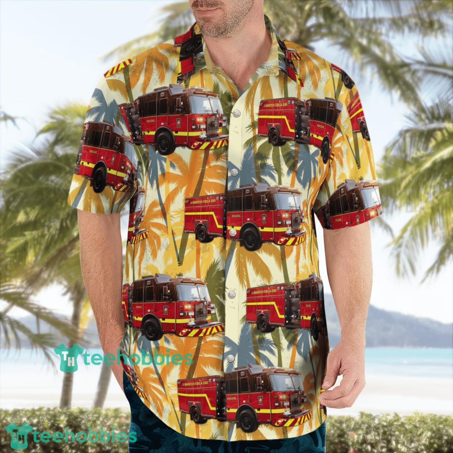 Lumberton Fire & EMS (Texas) Aloha Summer Beach Short Sleeve Hawaiian Shirt image Lumberton Fire & EMS (Texas) Aloha Summer Beach Short Sleeve Hawaiian Shirt Product Photo 3