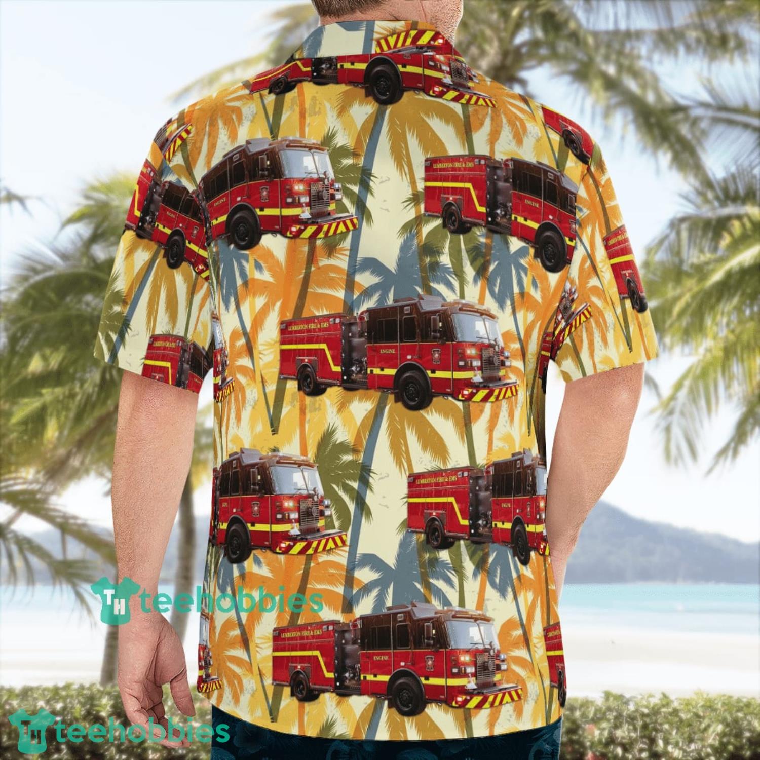 Lumberton Fire & EMS (Texas) Aloha Summer Beach Short Sleeve Hawaiian Shirt Product Photo 4 Lumberton Fire & EMS (Texas) Aloha Summer Beach Short Sleeve Hawaiian Shirt Product Photo 4