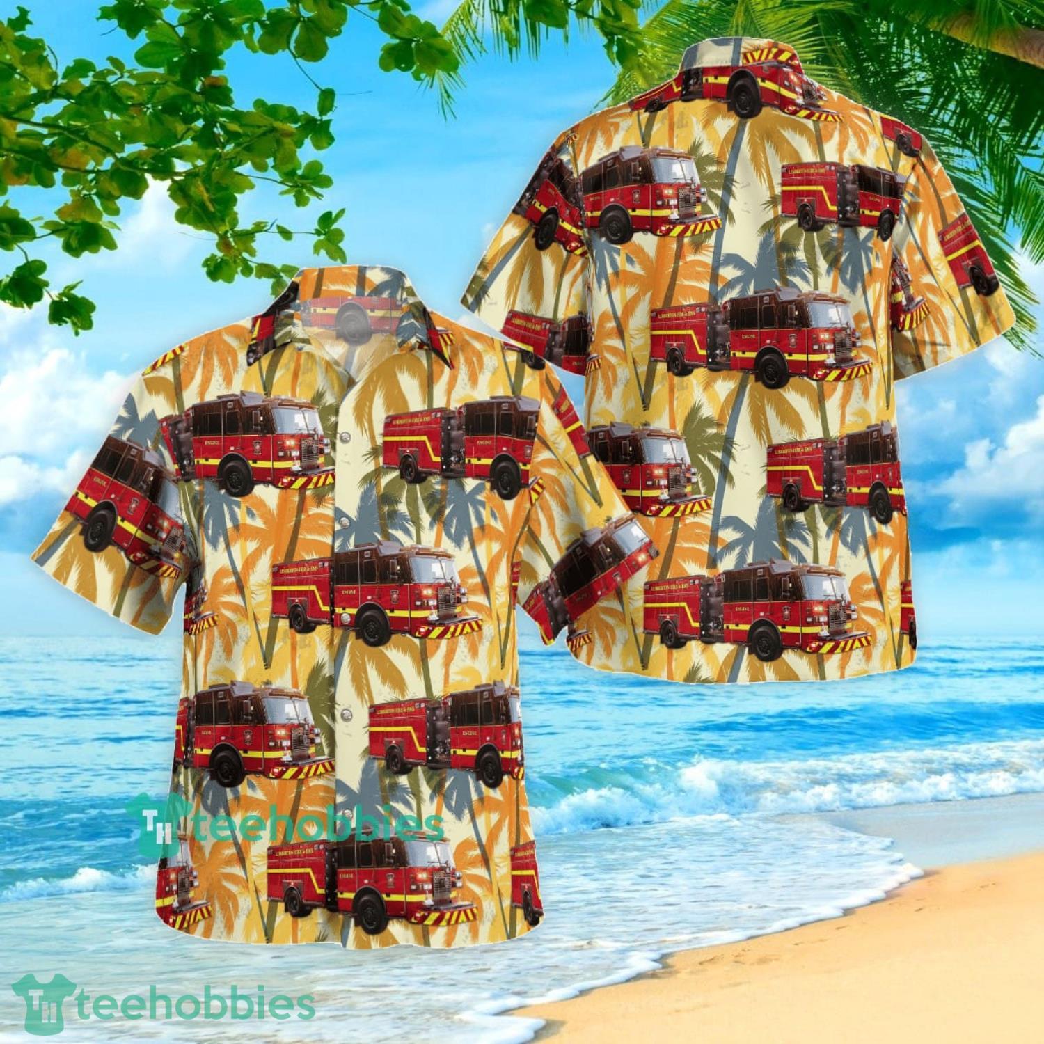 Lumberton Fire & EMS (Texas) Aloha Summer Beach Short Sleeve Hawaiian Shirt Product Photo 1 Lumberton Fire & EMS (Texas) Aloha Summer Beach Short Sleeve Hawaiian Shirt Product Photo 1