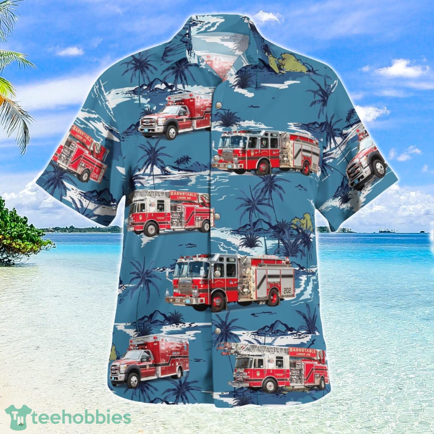 Massachusetts Barnstable Fire Department Aloha Hawaiian Shirt Gift For Summer Vacation image Massachusetts Barnstable Fire Department Aloha Hawaiian Shirt Gift For Summer Vacation Product Photo 3