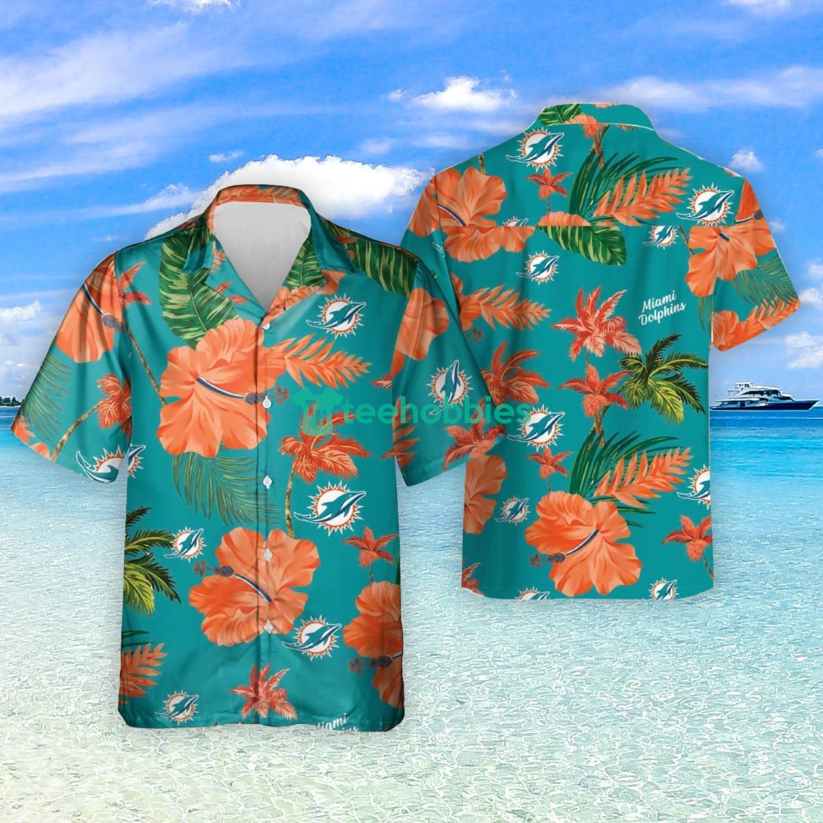 Miami Dolphins NFL Hibiscus Short Sleeve Hawaiian Shirt Summer Gift Product Photo 1