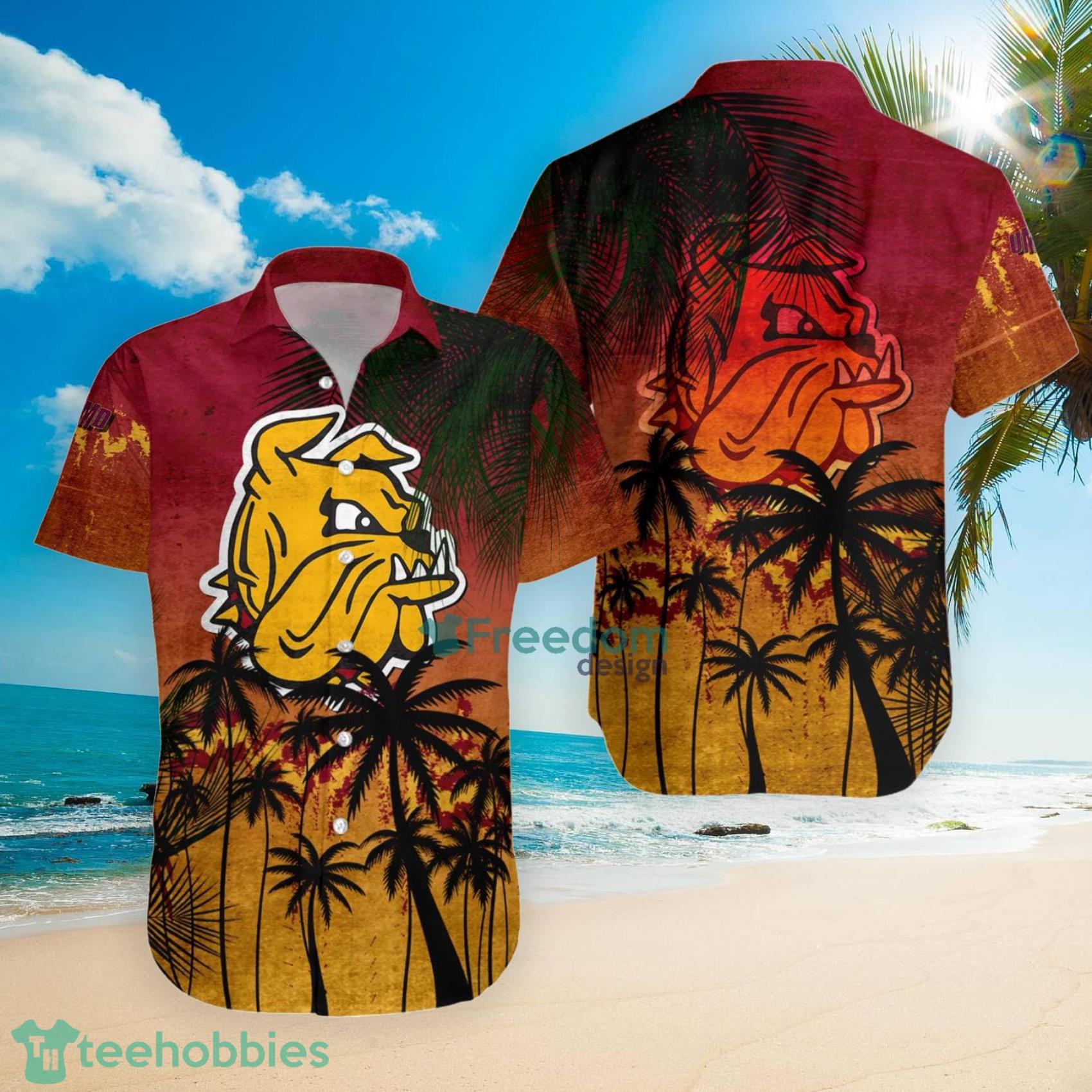Minnesota Duluth Bulldogs Coconut Tree Tropical Coconut Hawaiian Shirt image Minnesota-Duluth Bulldogs Coconut Tree Tropical Coconut Hawaiian Shirt Product Photo 3