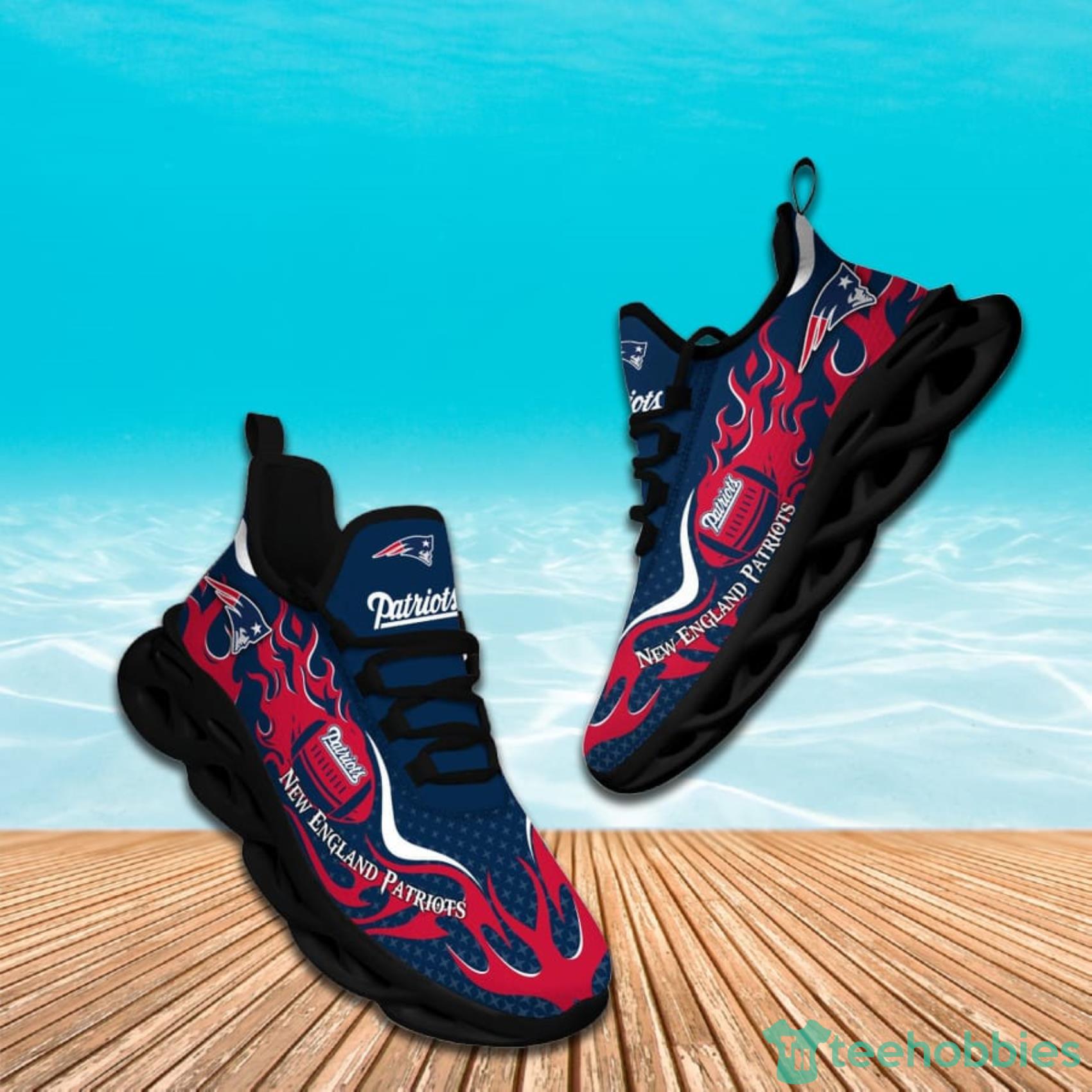 New England Patriots NFL Fire Ball AOP Print Max Soul Shoes Gift For Fans Product Photo 1
